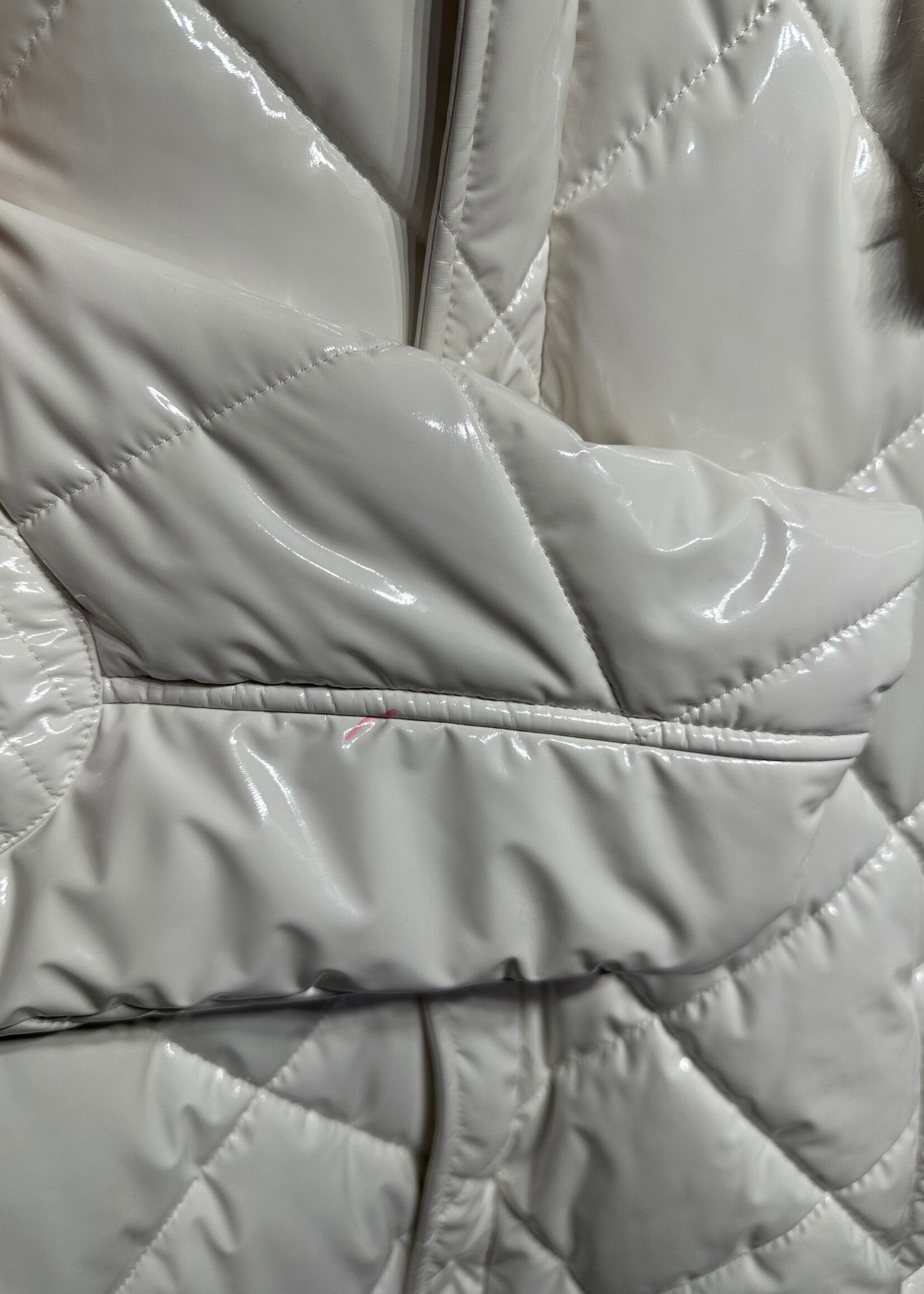 NWT Alo White Poly Quilt Hooded Jacket M AS IS