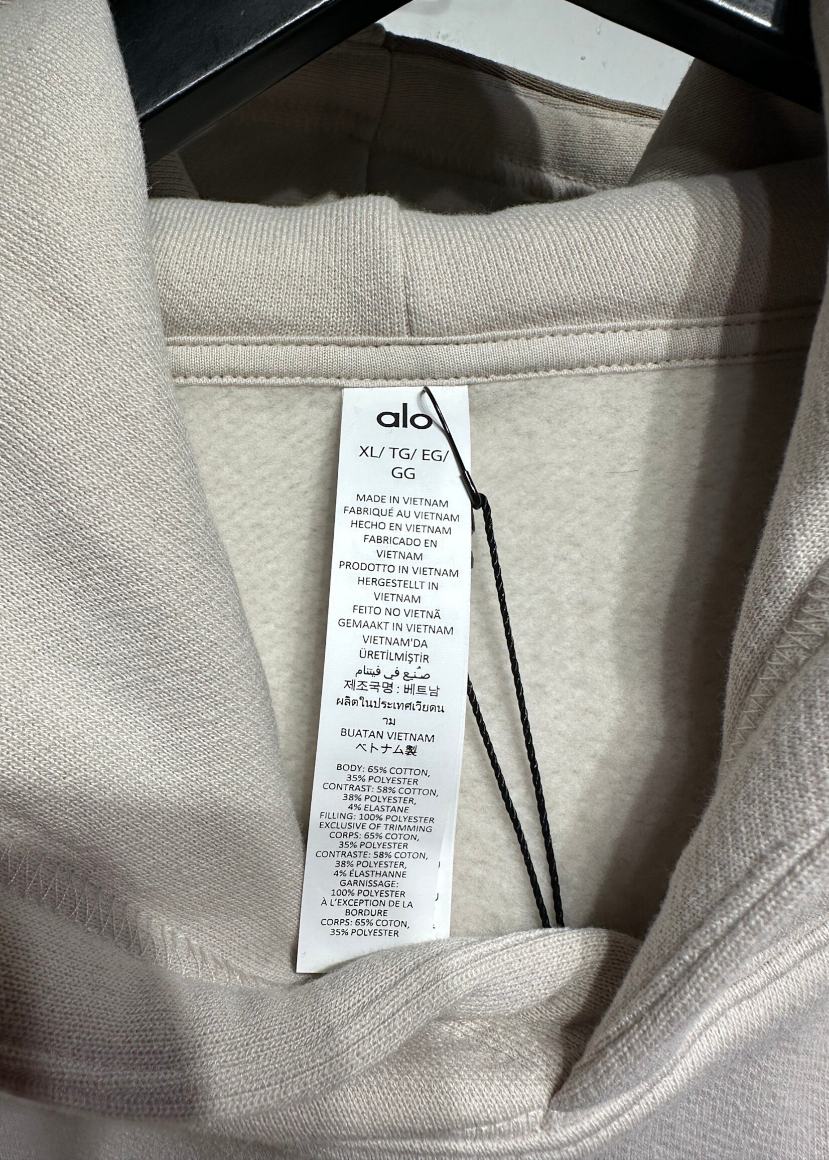 NWT Alo Wavy Tri-Color Pullover Hoodie XL