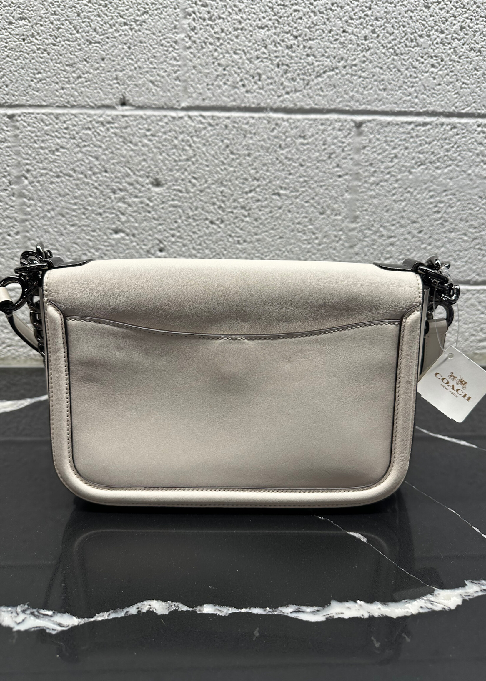 NWT Coach White Leather Chain Crossbody