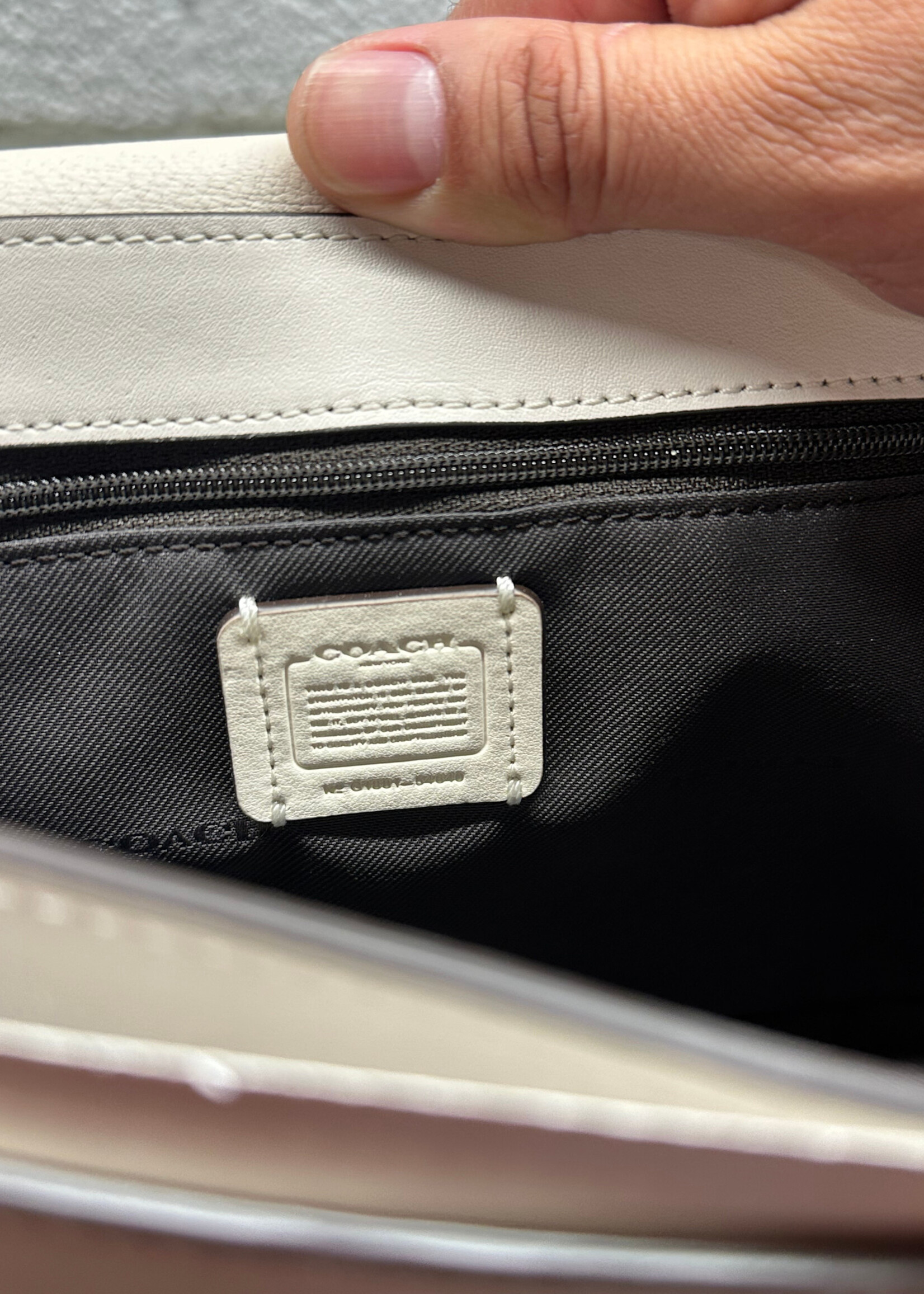 NWT Coach White Leather Chain Crossbody