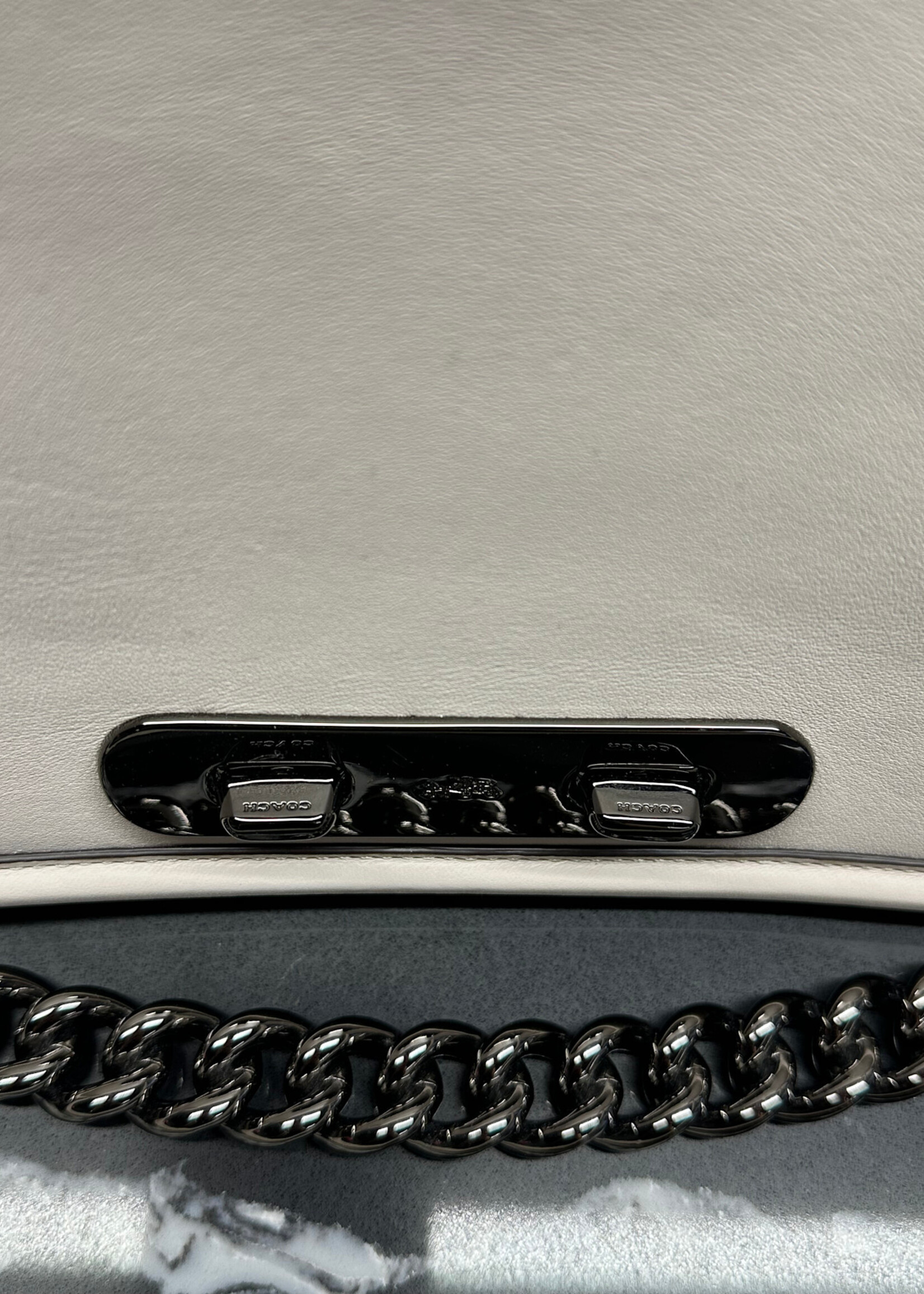 NWT Coach White Leather Chain Crossbody