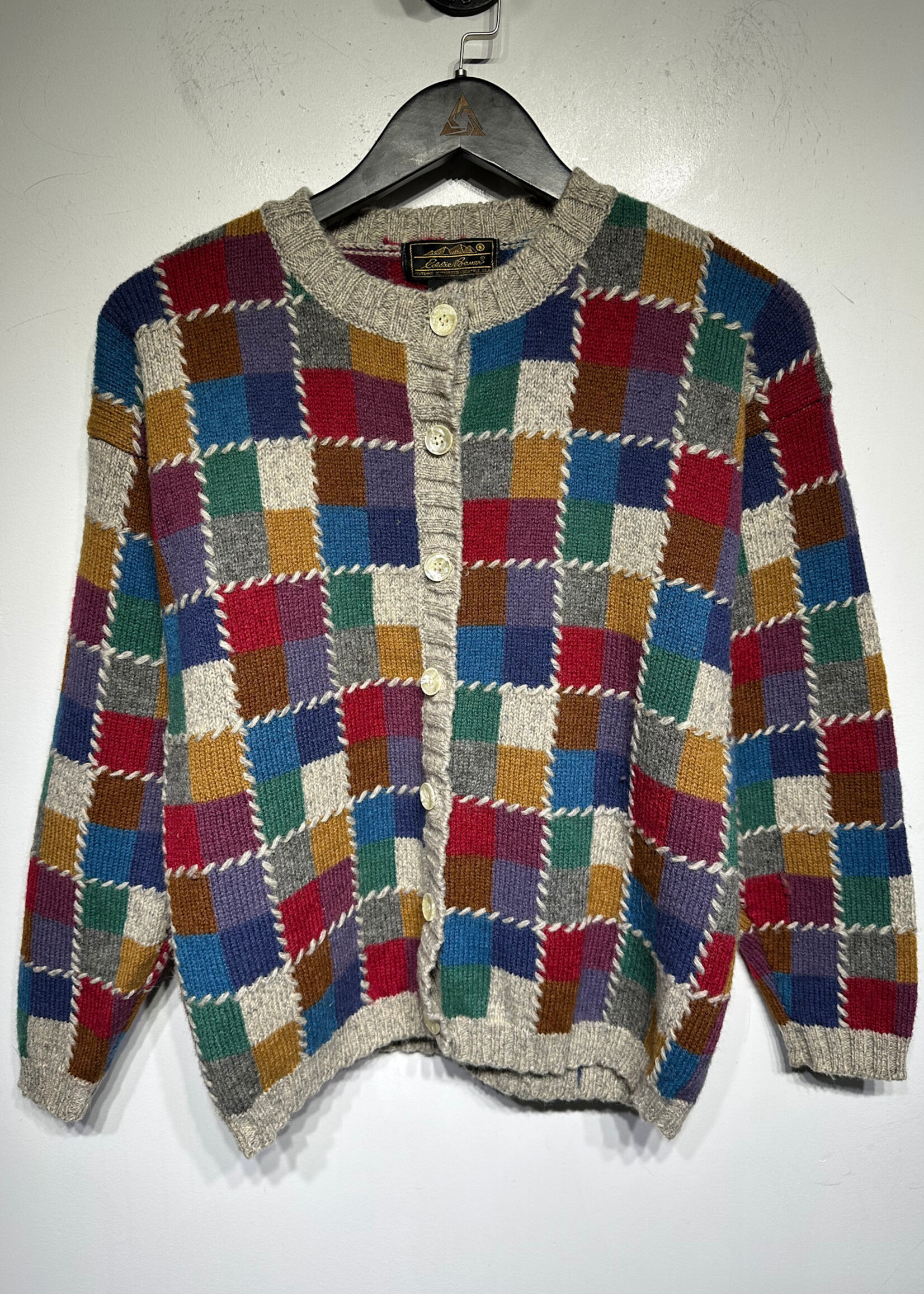 Eddie Bauer Multicolor Wool Knit Cardigan Fem M AS IS