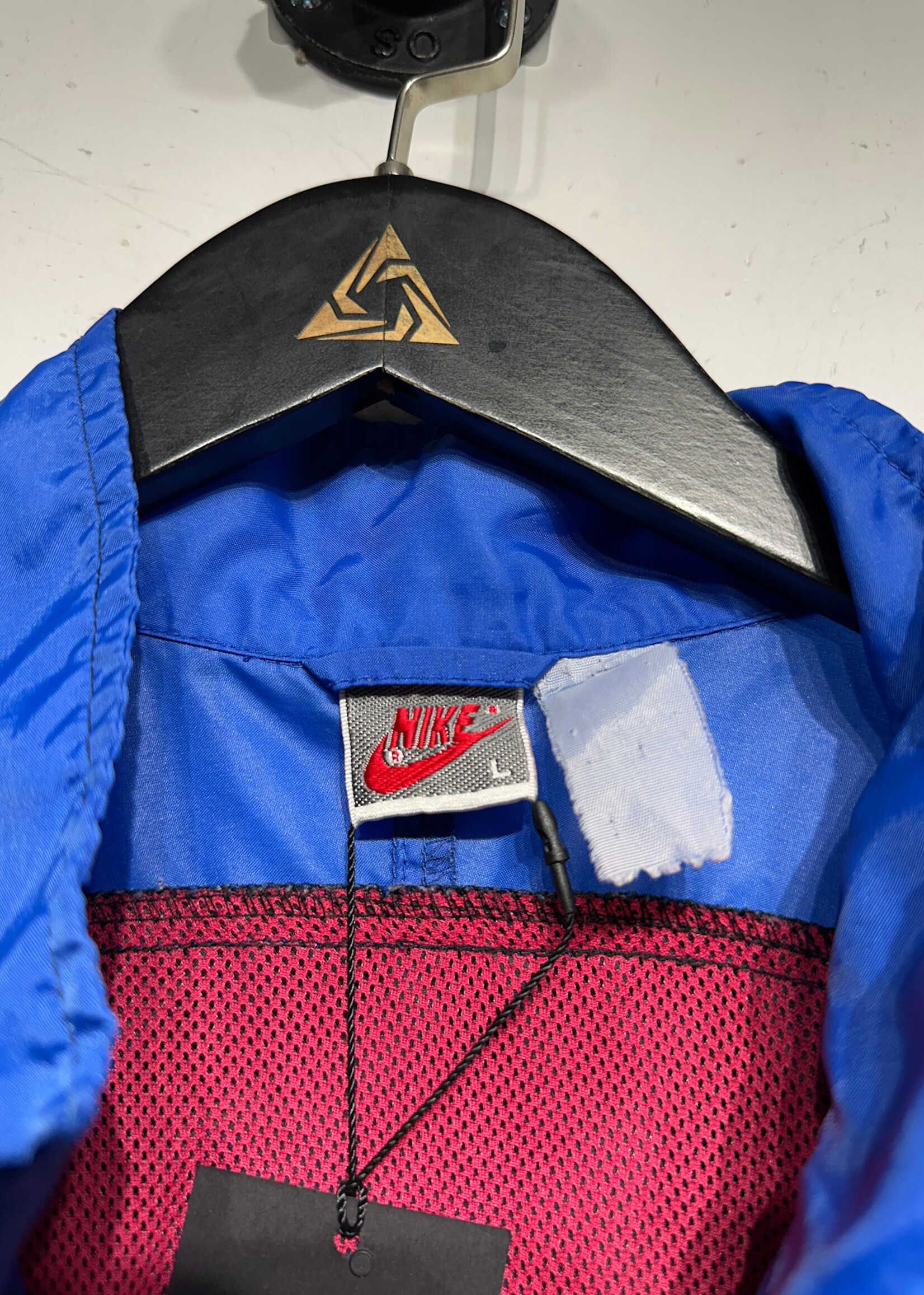 Nike Vintage Pink Blue Black Windbreaker L