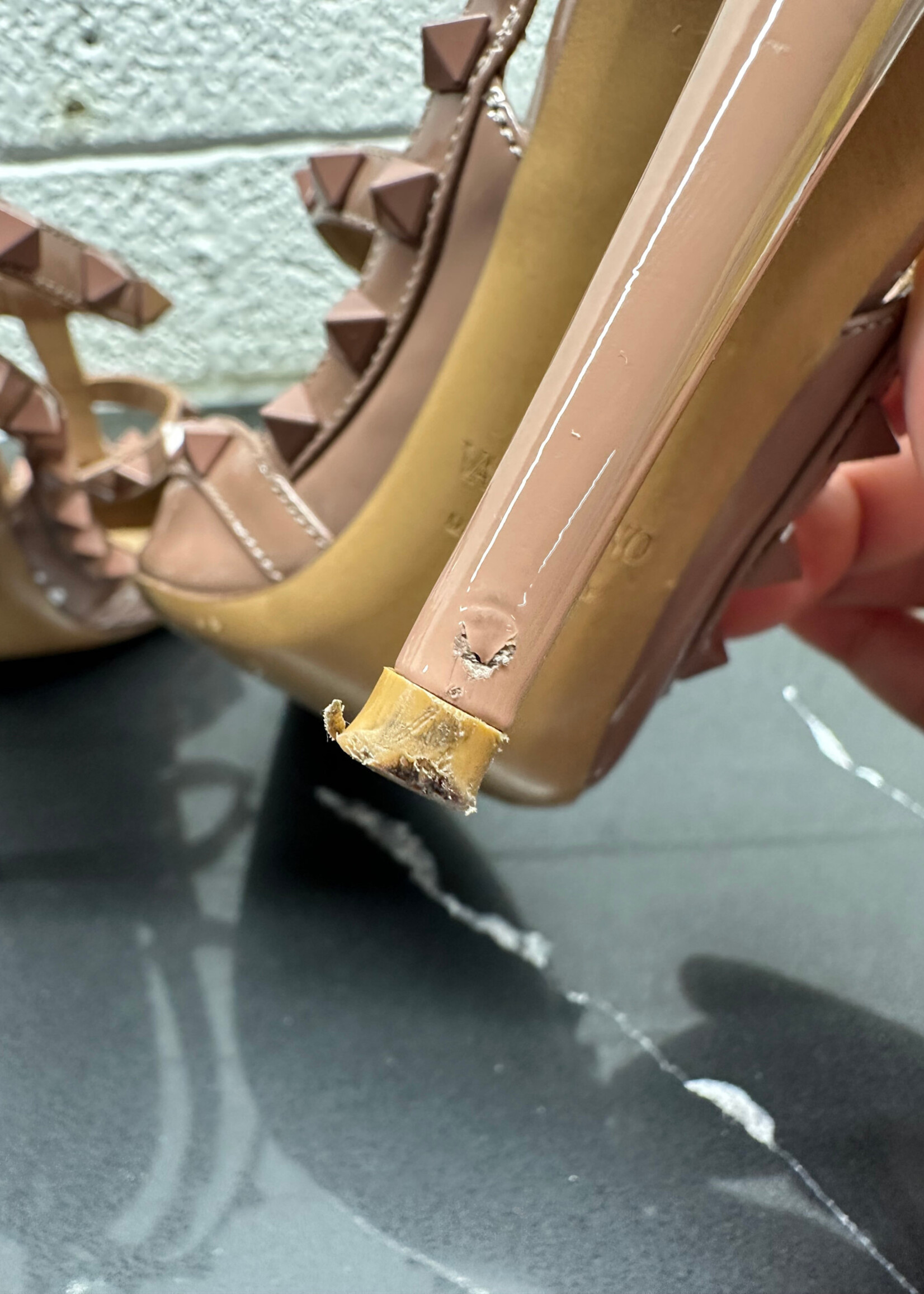 Valentino Soft Pink Rockstud Heels 36.5/6.5 AS IS