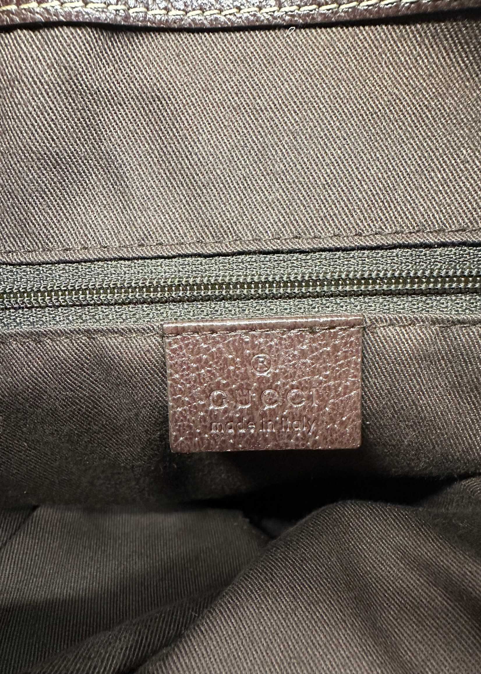 Gucci Monogram Leather Trim Backpack