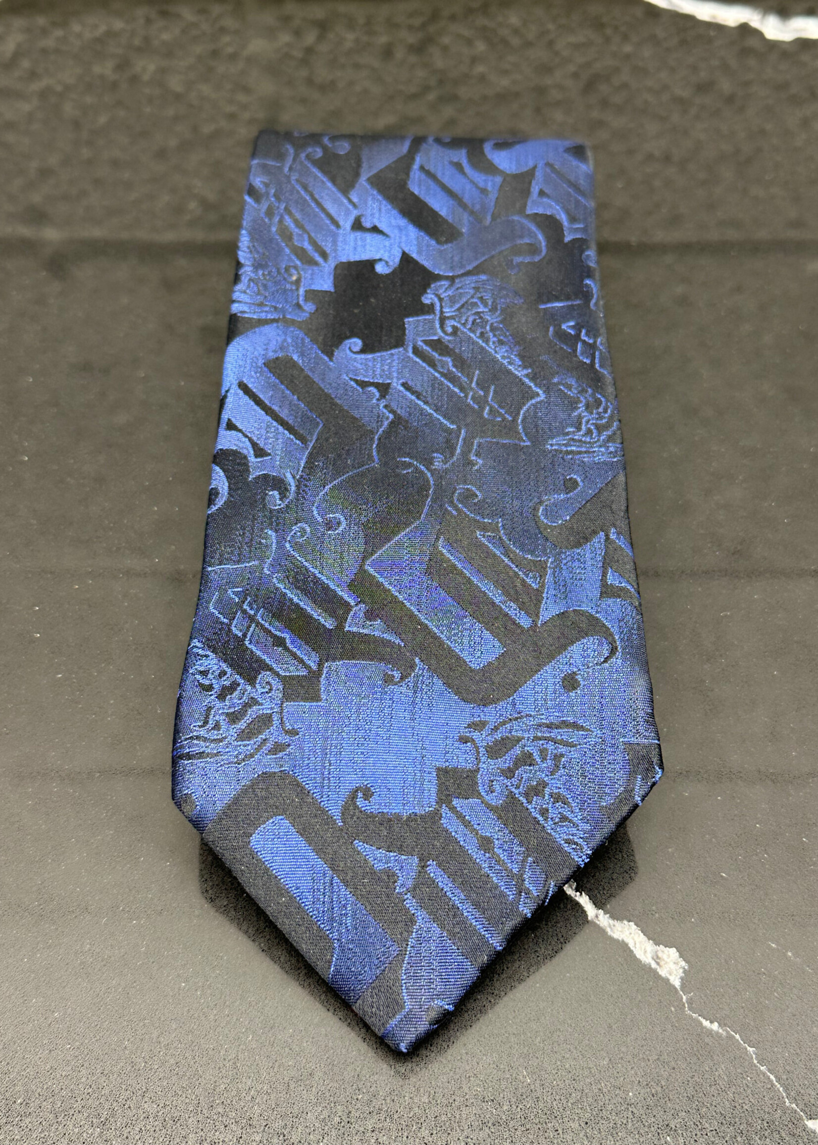 Versace Blue Black Tie