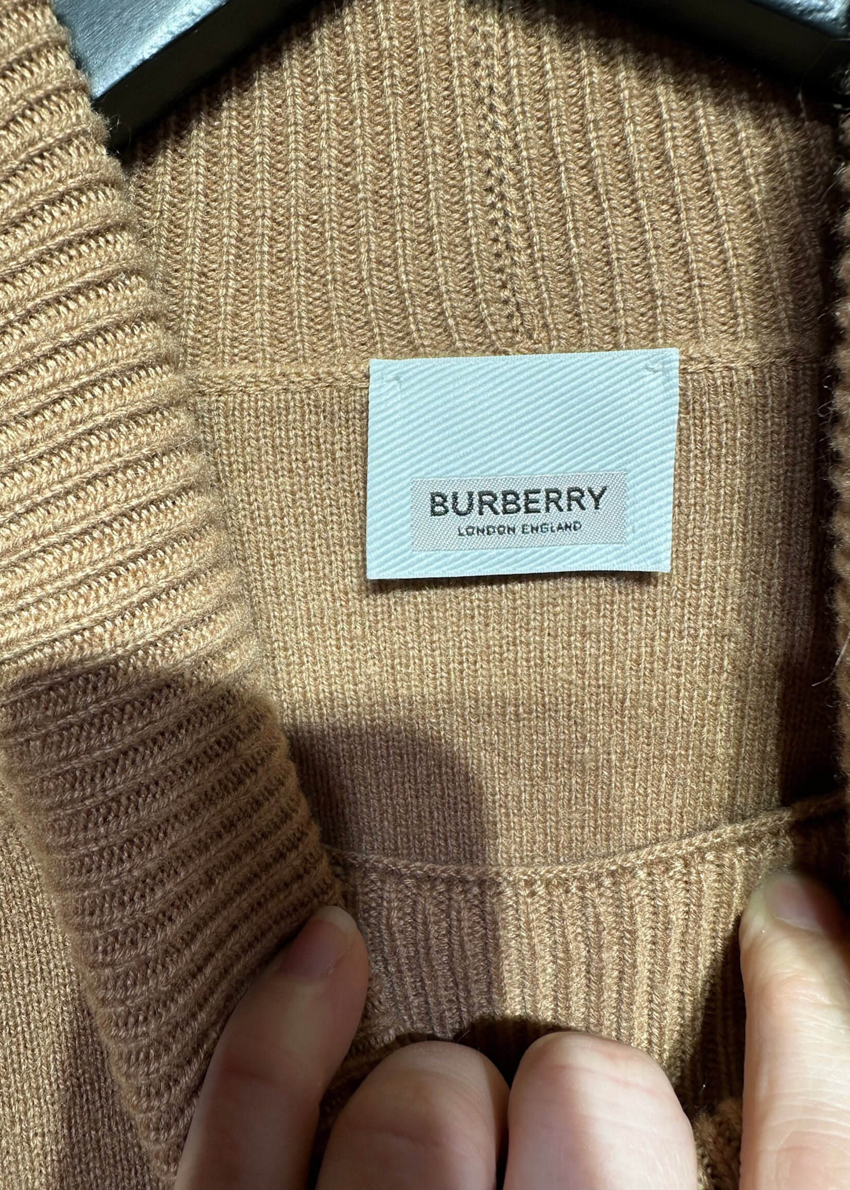 Burberry Beige Cashmere Mock Neck Sweater XS