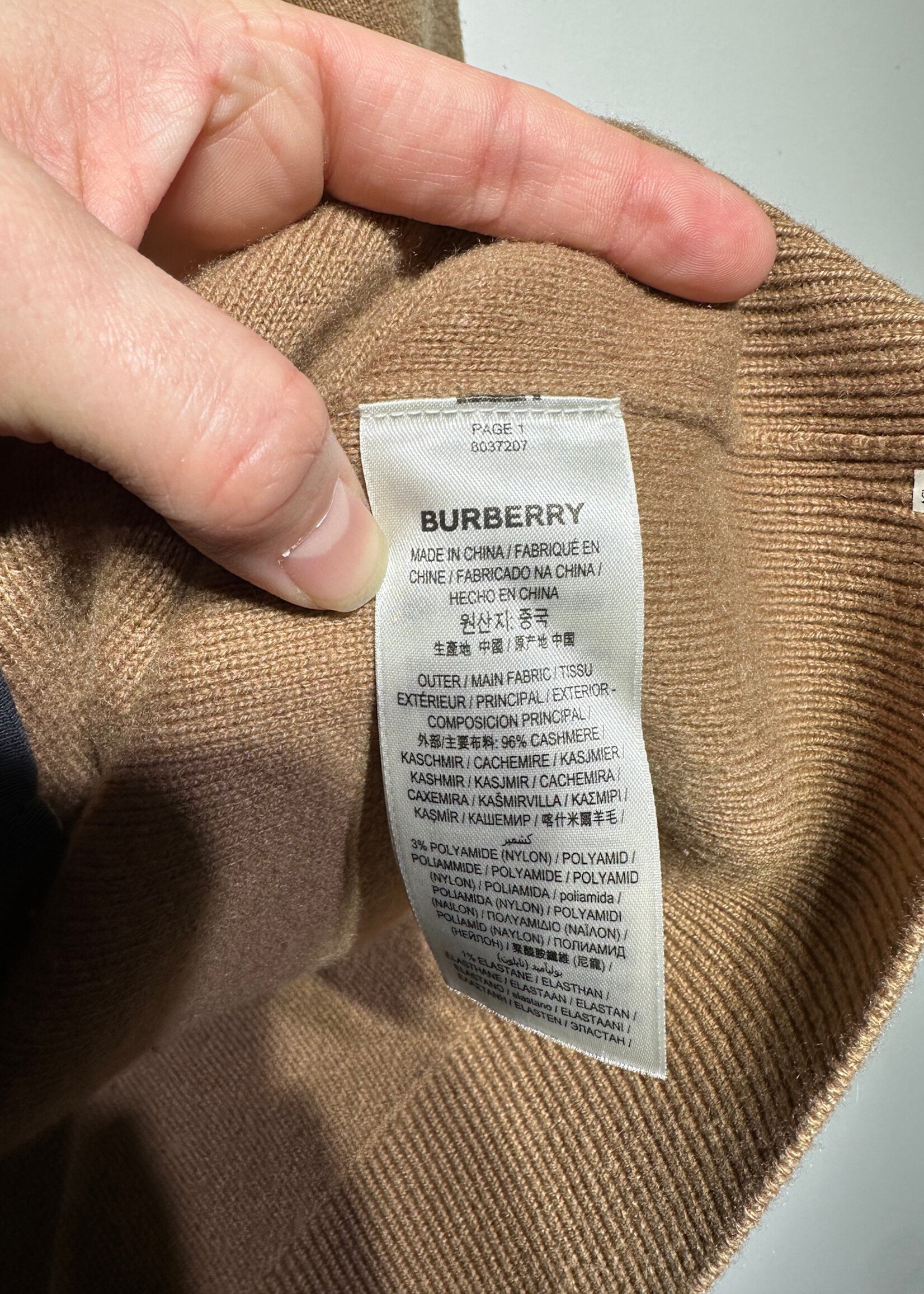Burberry Beige Cashmere Mock Neck Sweater XS