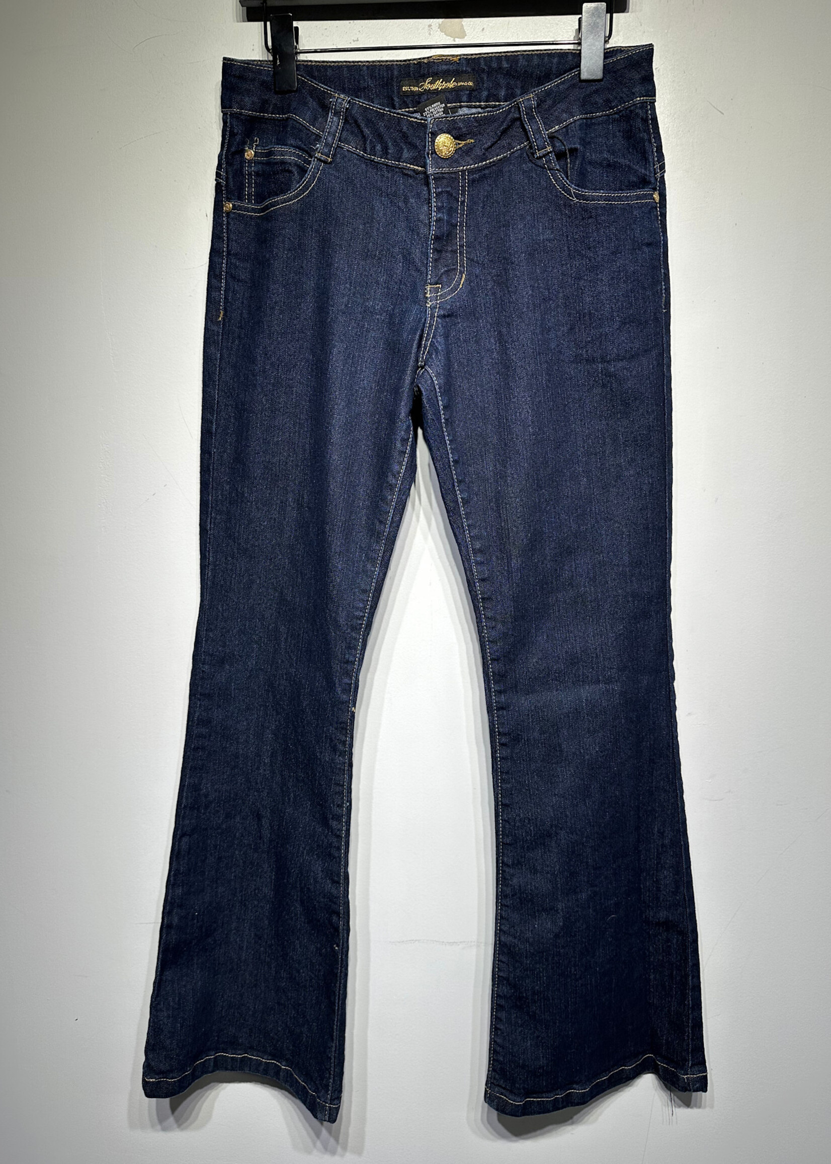 Southpole Dark Wash Rhinestone Pocket Jeans Fem 30