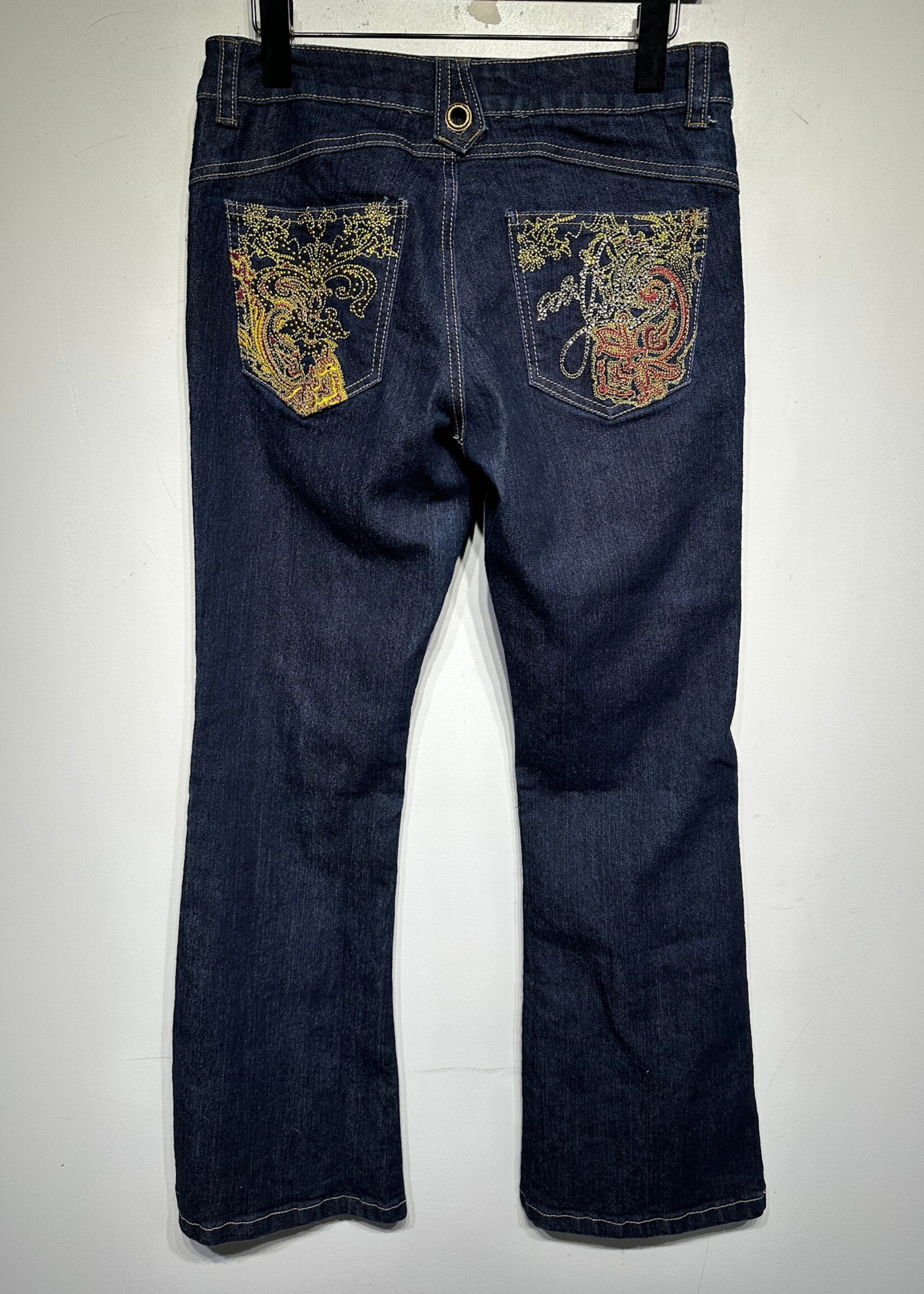 Southpole Dark Wash Rhinestone Pocket Jeans Fem 30