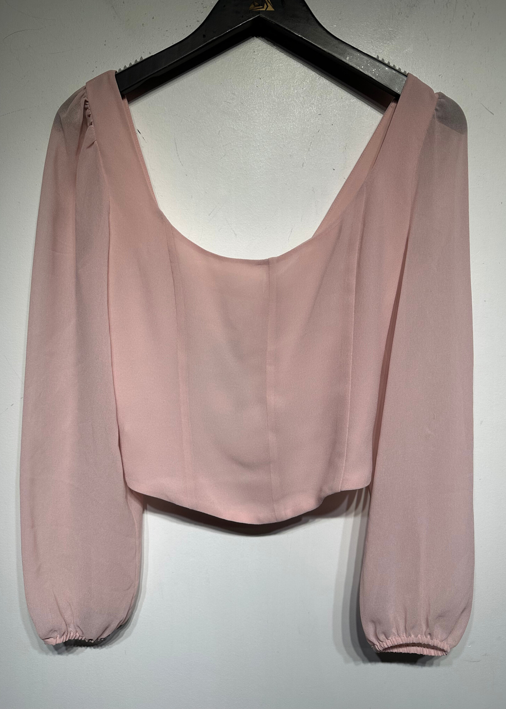 NWT Wilfred Blush Pink Crop Top LS S