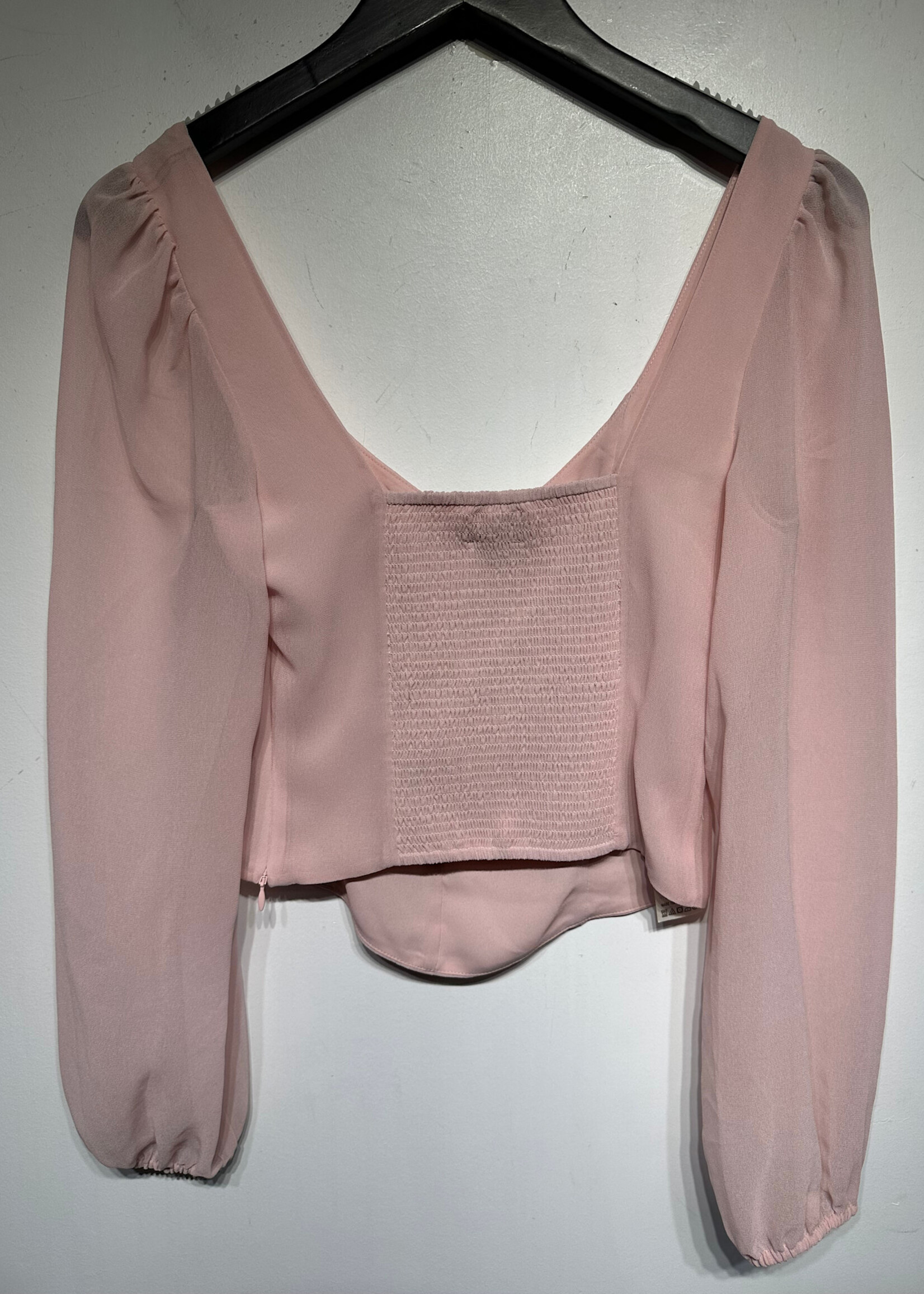 NWT Wilfred Blush Pink Crop Top LS S