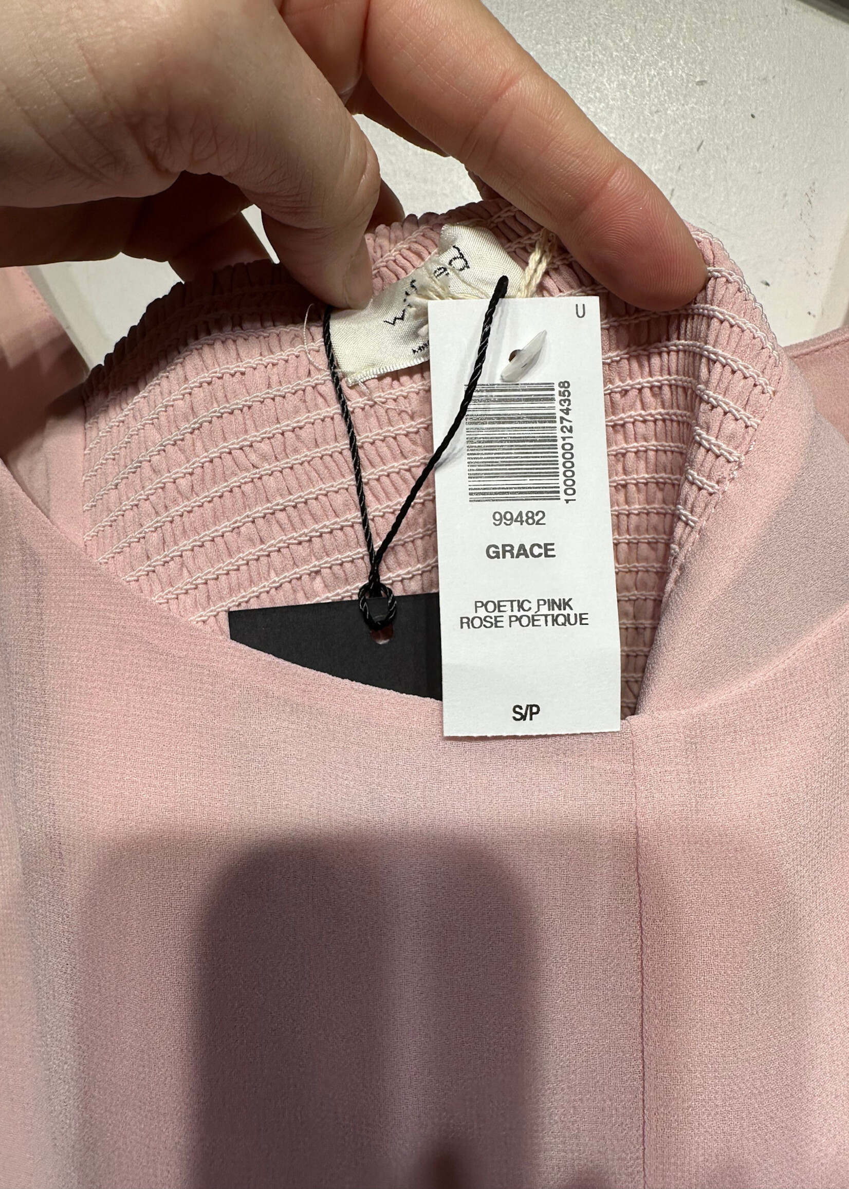 NWT Wilfred Blush Pink Crop Top LS S