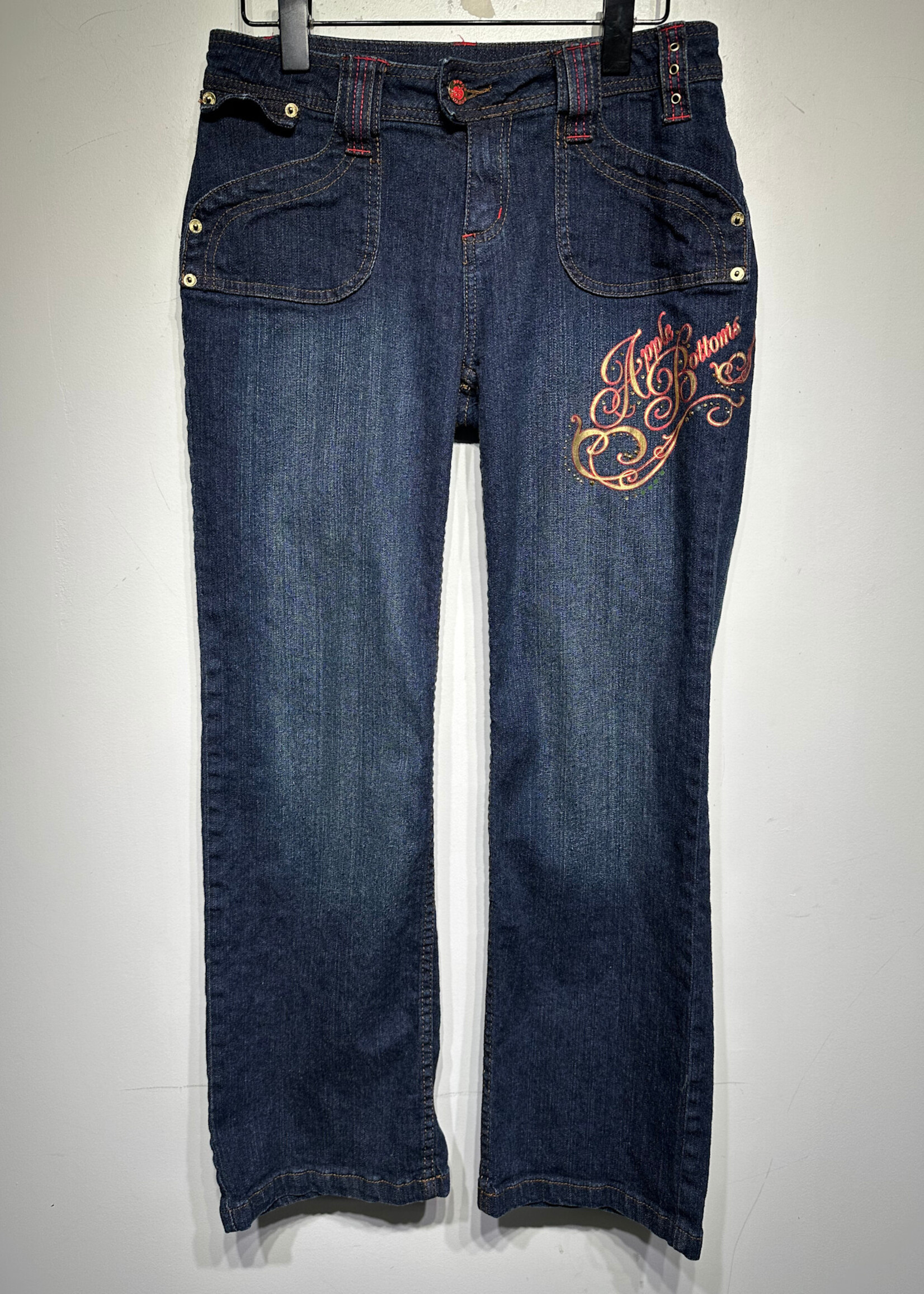 Apple Bottom Y2K Dark Wash Red Apple Jeans 28" x 28"