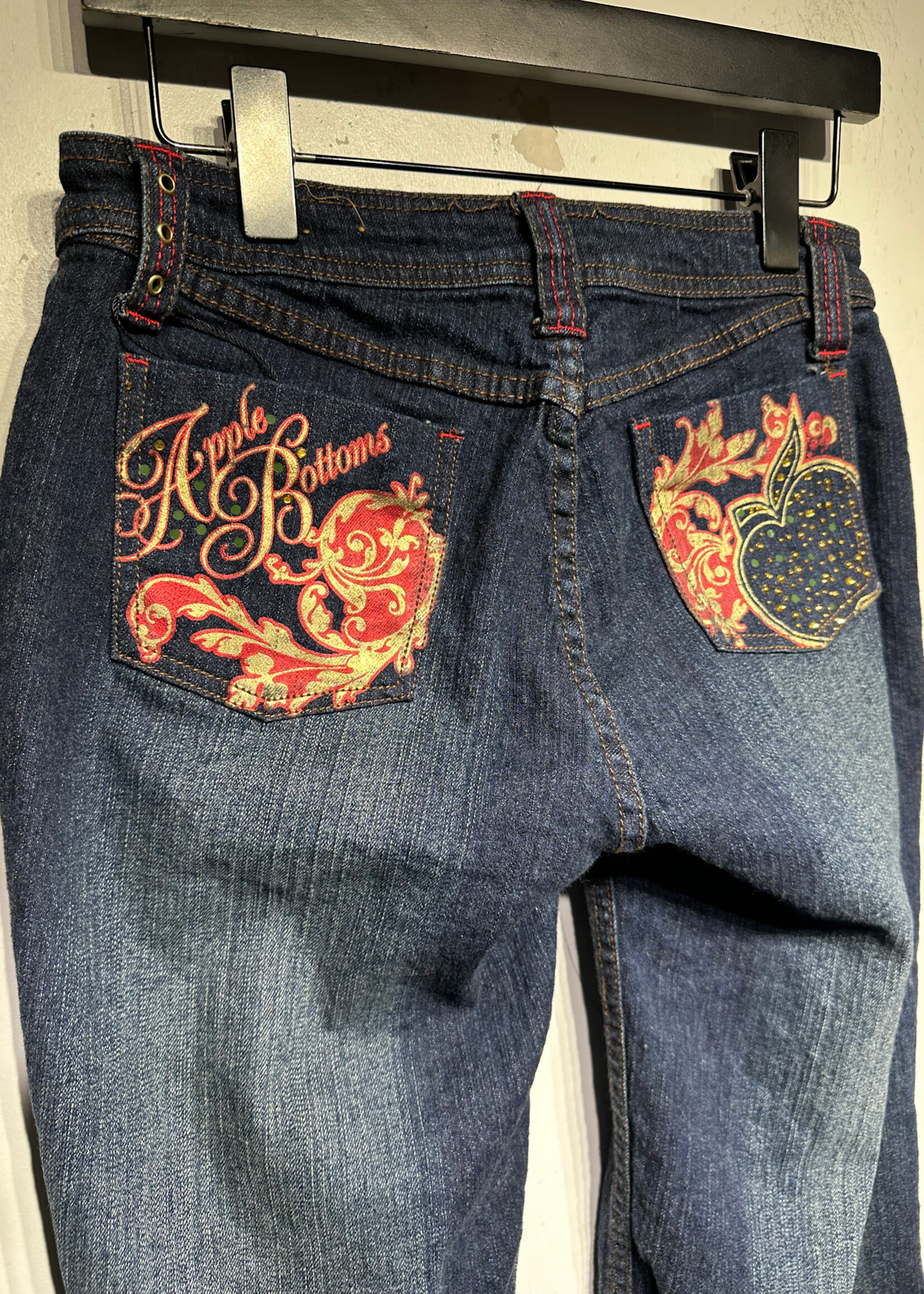 Apple Bottom Y2K Dark Wash Red Apple Jeans 28" x 28"
