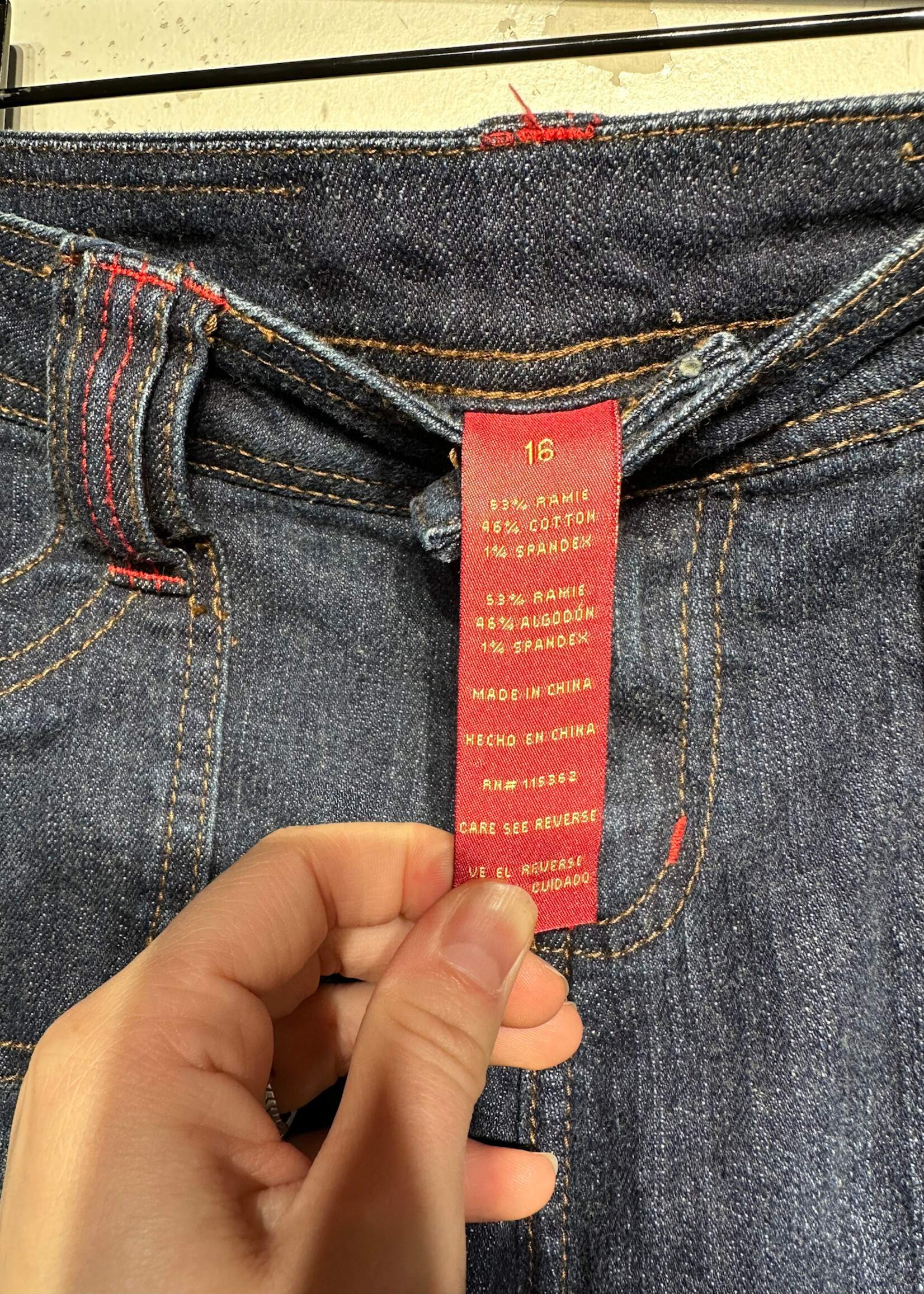 Apple Bottom Y2K Dark Wash Red Apple Jeans 28" x 28"