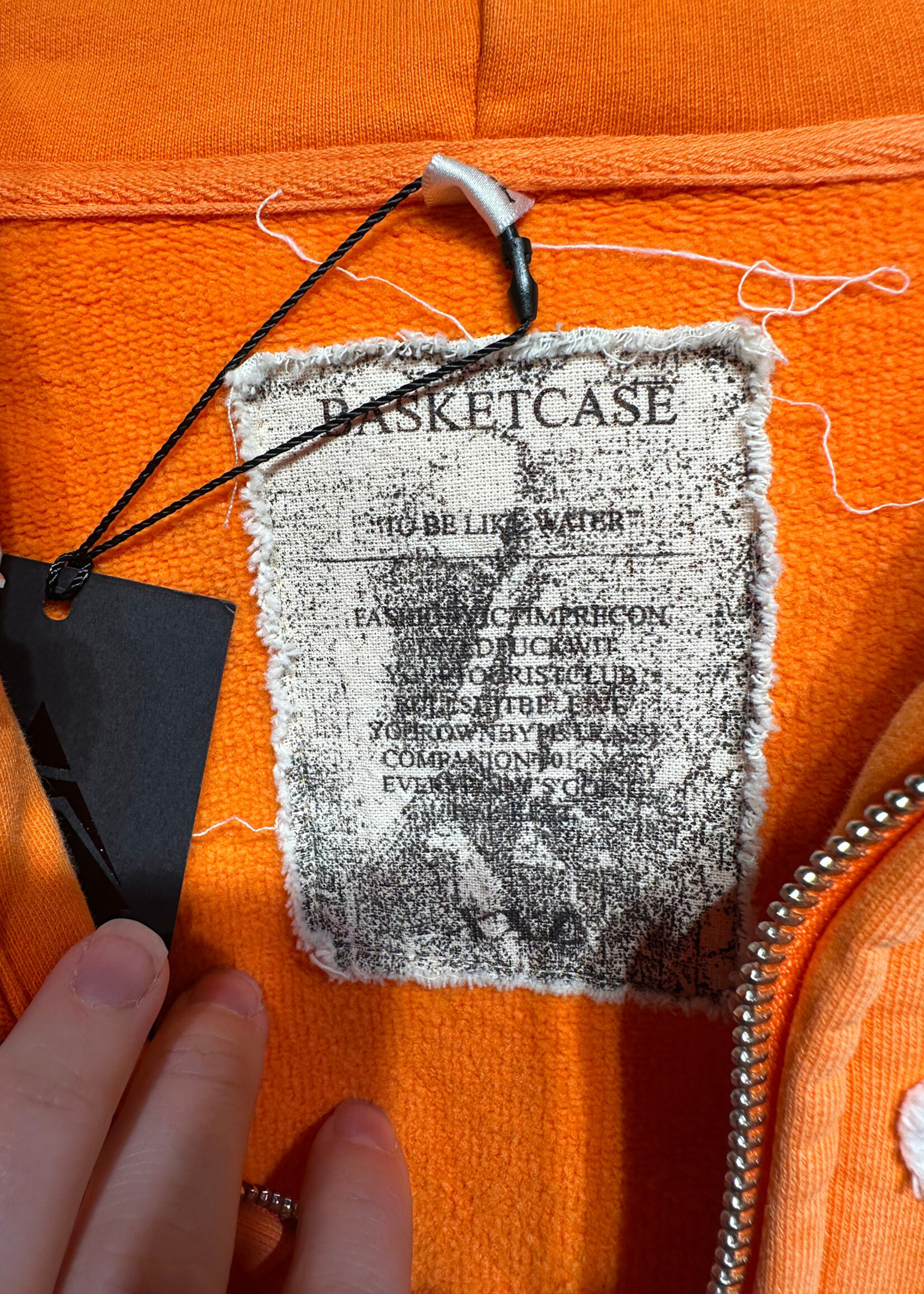 Basketcase Orange Logo Crop Hoodie XXL