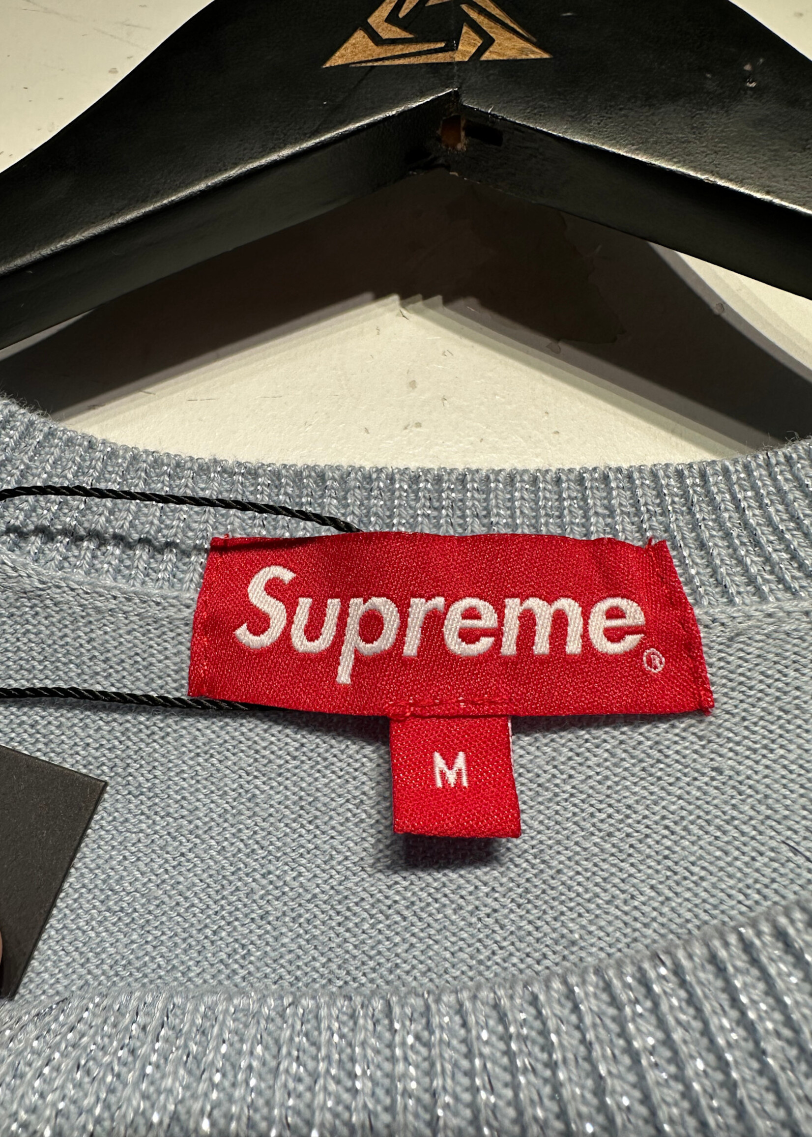 Supreme SS23 Light Blue Glitter Sweater M