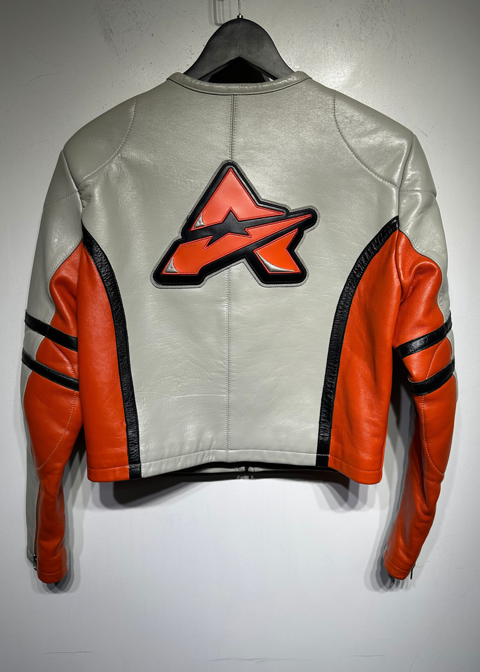 Avirex Vintage Orange Moto Jacket Fem M