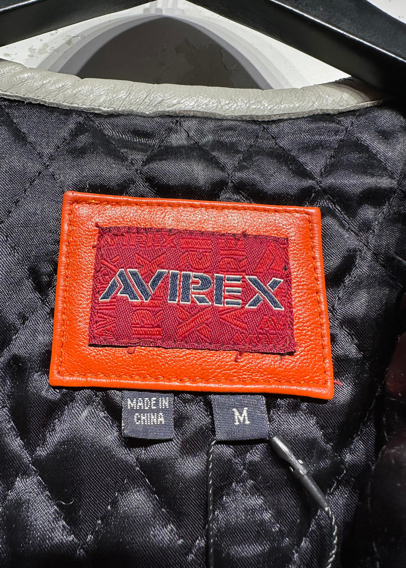 Avirex Vintage Orange Moto Jacket Fem M