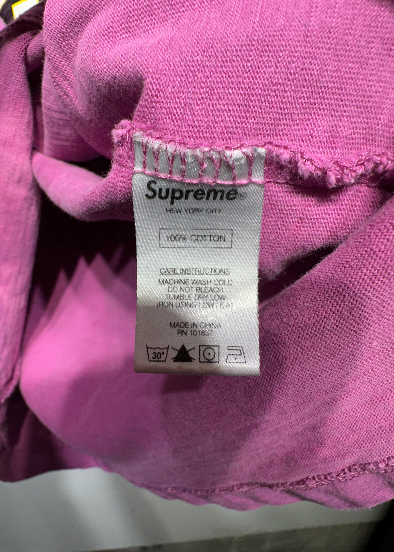 Supreme Magenta Logo Tee M AS IS