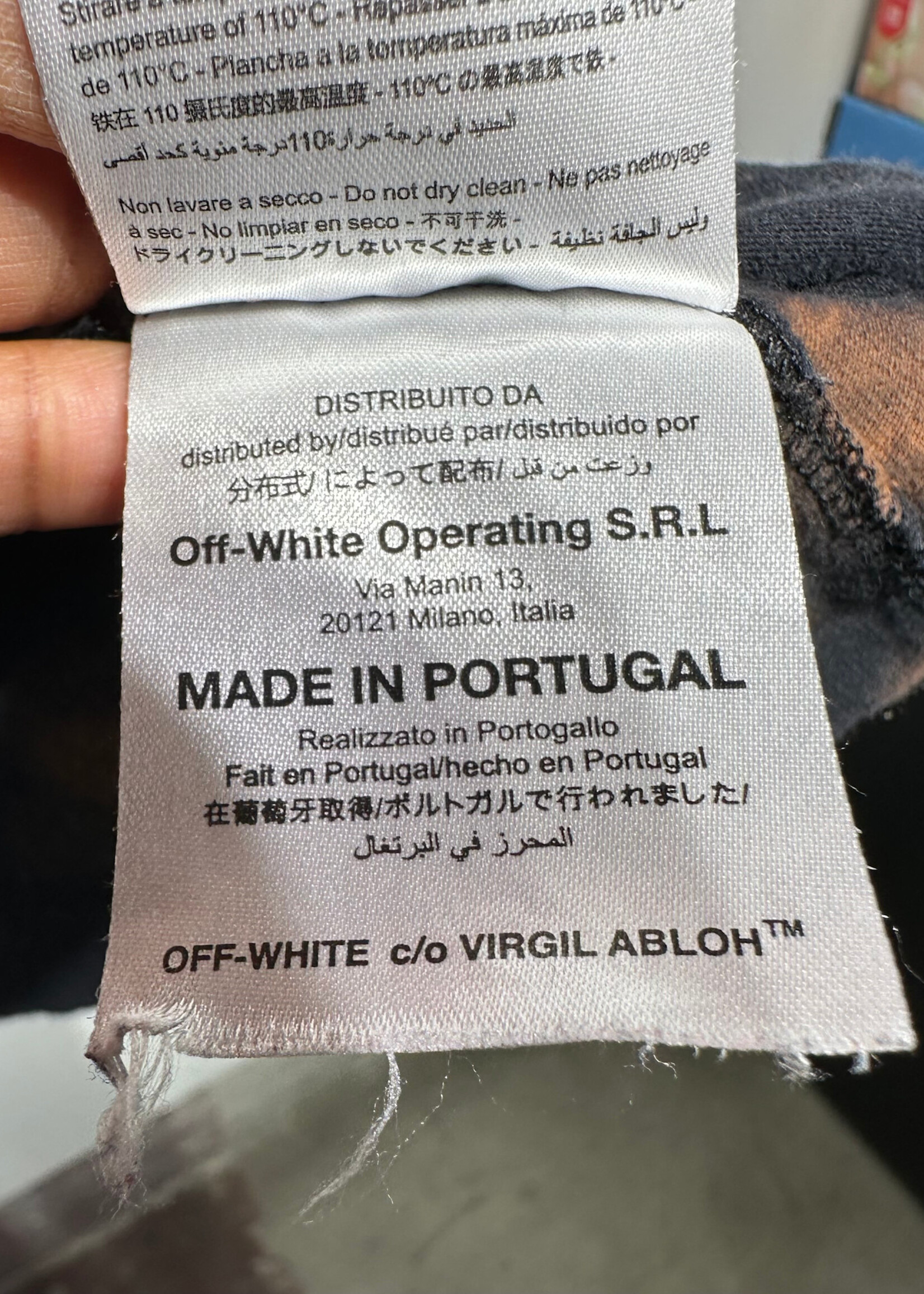 Off-White Split Bleach Dyed Tee S AS IS