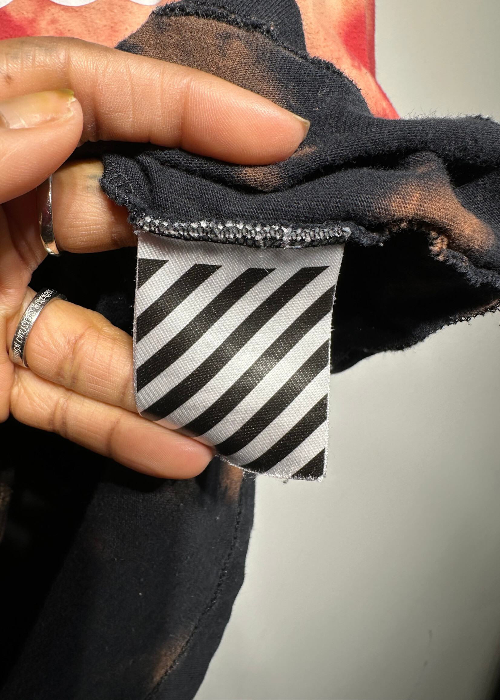 Off-White Split Bleach Dyed Tee S AS IS
