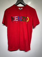Kenzo Red Multicolor Logo Tee Fem L