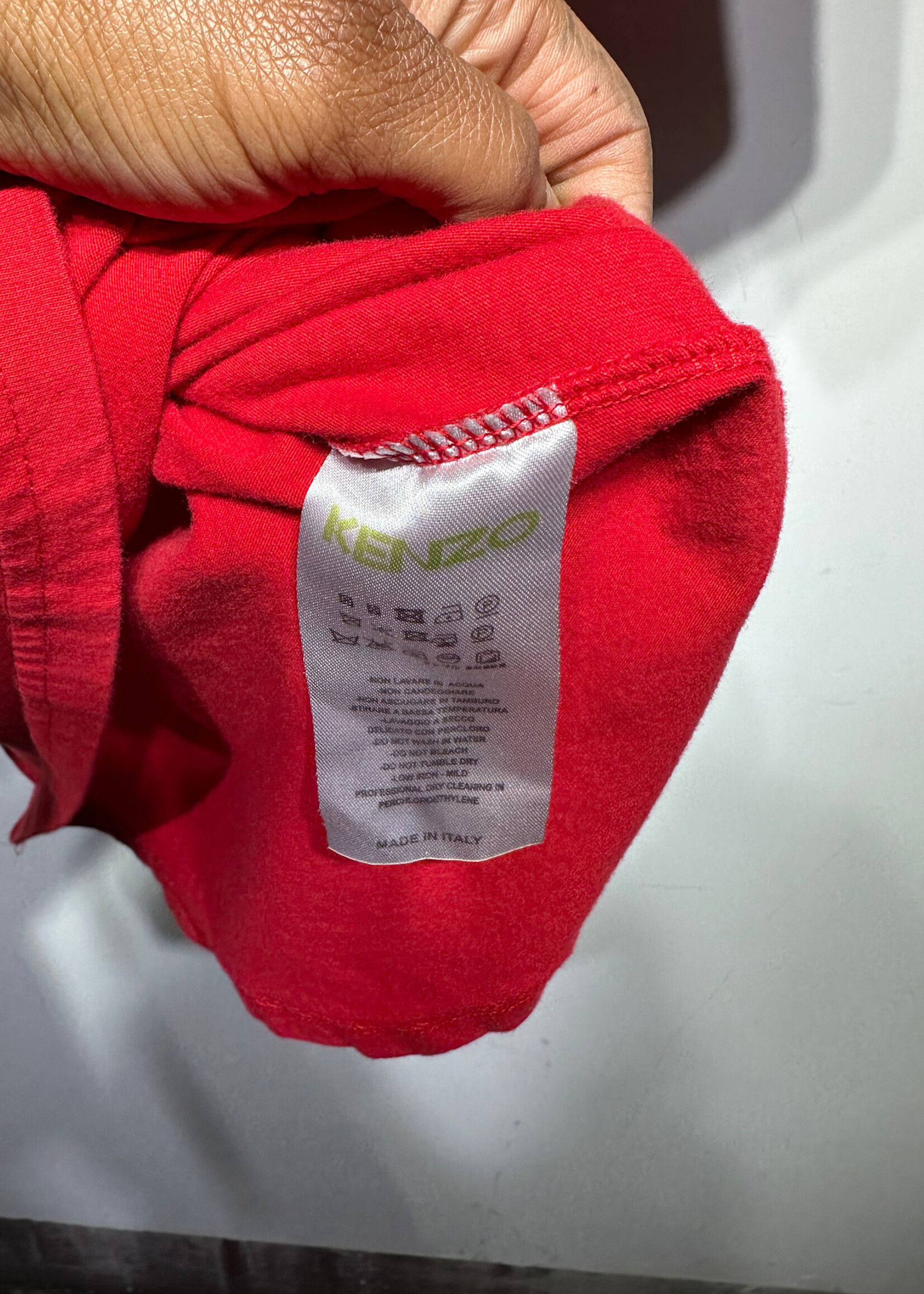 Kenzo Red Multicolor Logo Tee Fem L