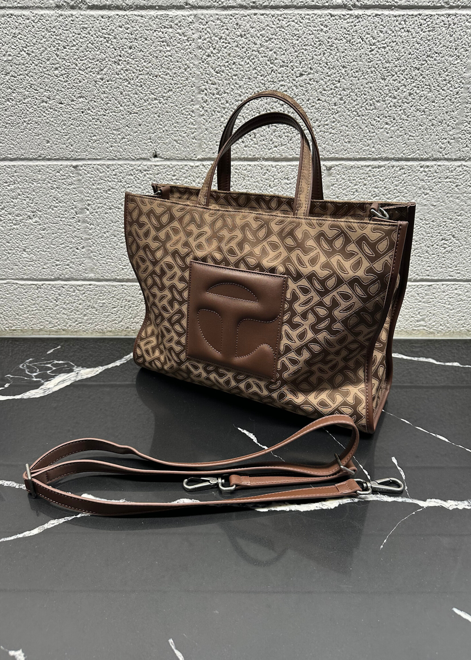 Telfar Jacquard Brown Medium Shopper