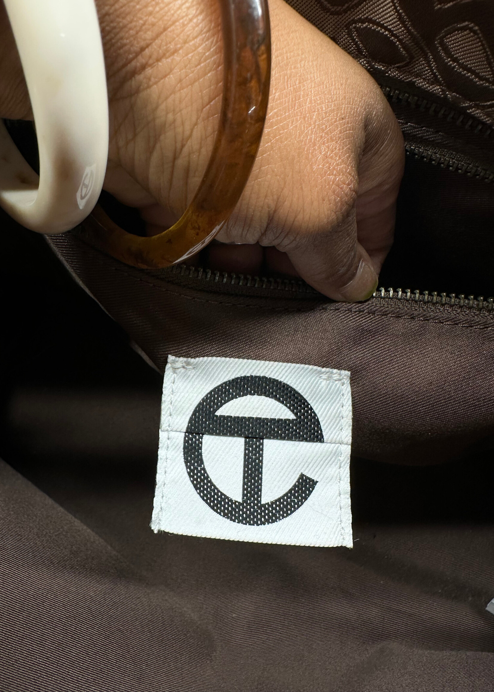 Telfar Jacquard Brown Medium Shopper
