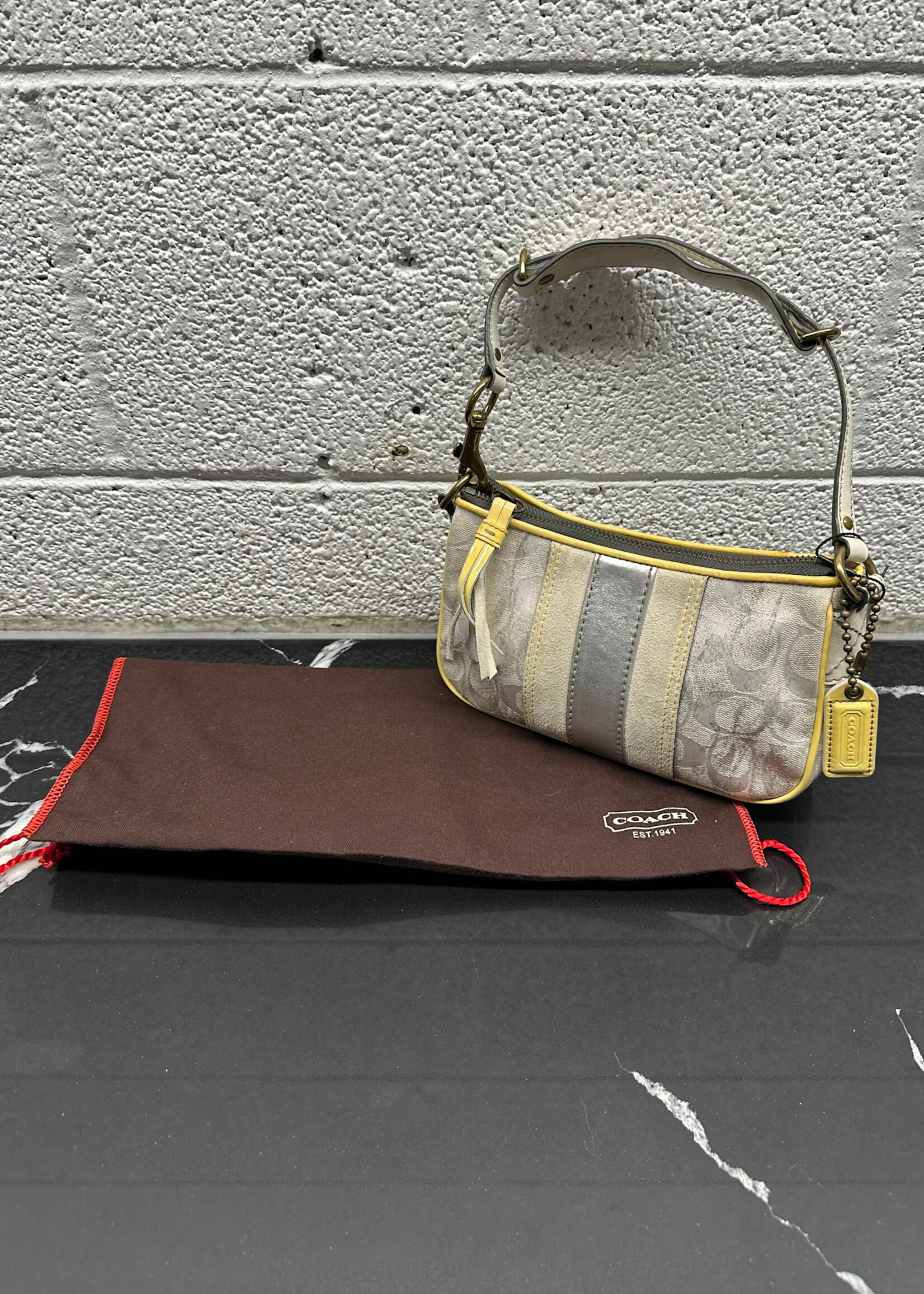 Coach Yellow Trim Y2K Shoulder Bag