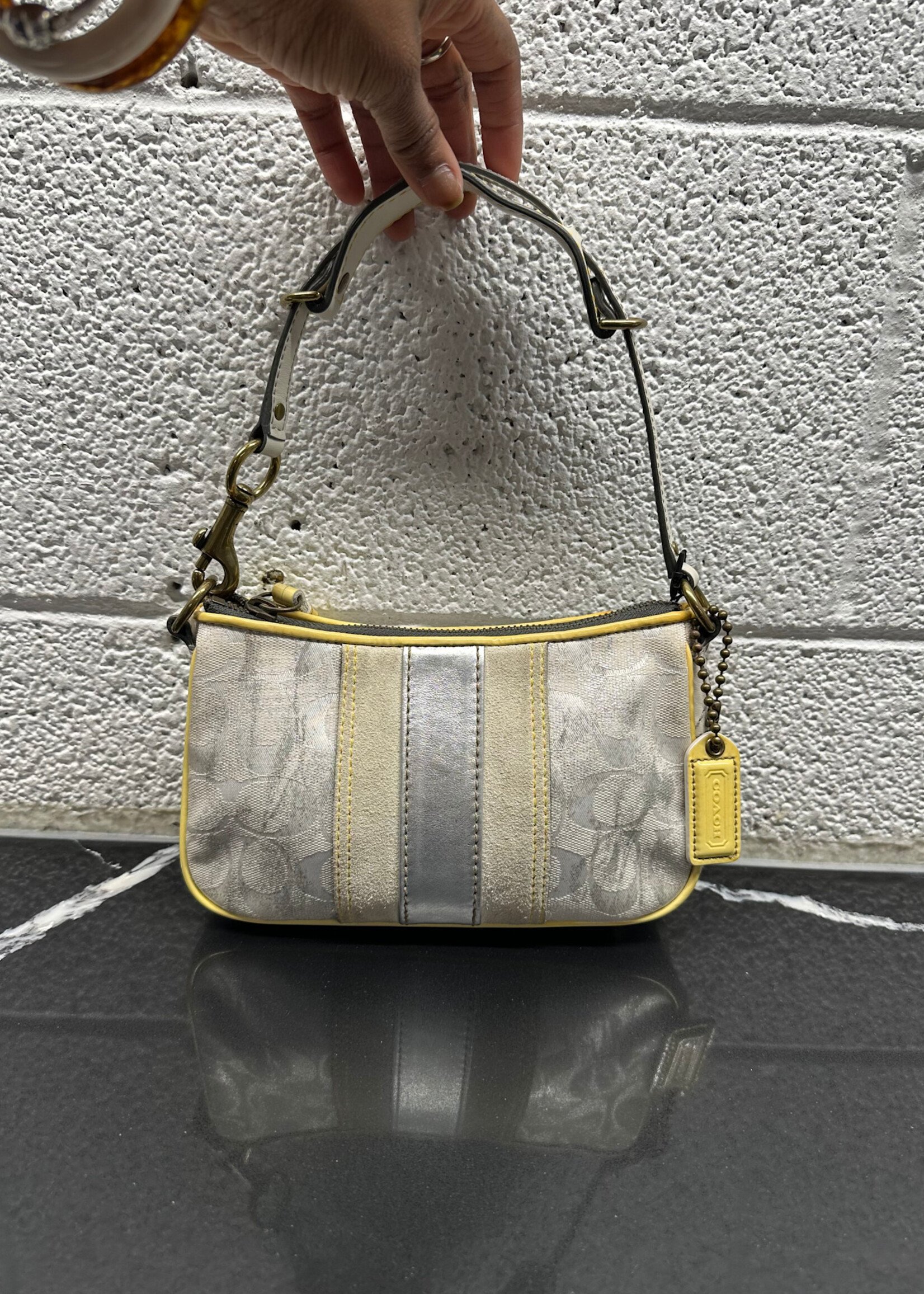 Coach Yellow Trim Y2K Shoulder Bag