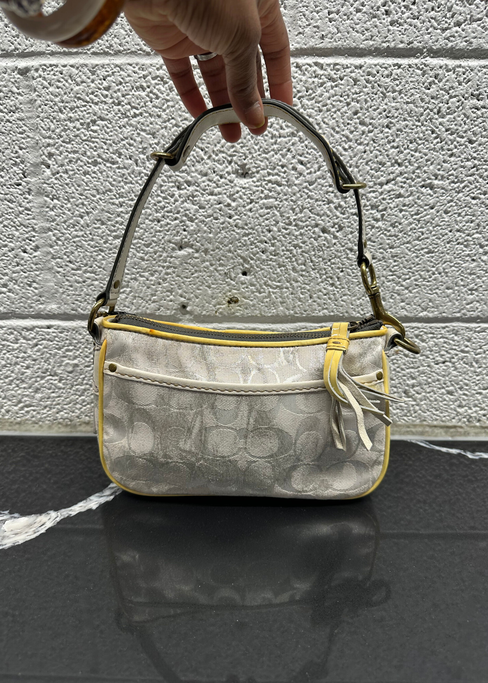 Coach Yellow Trim Y2K Shoulder Bag