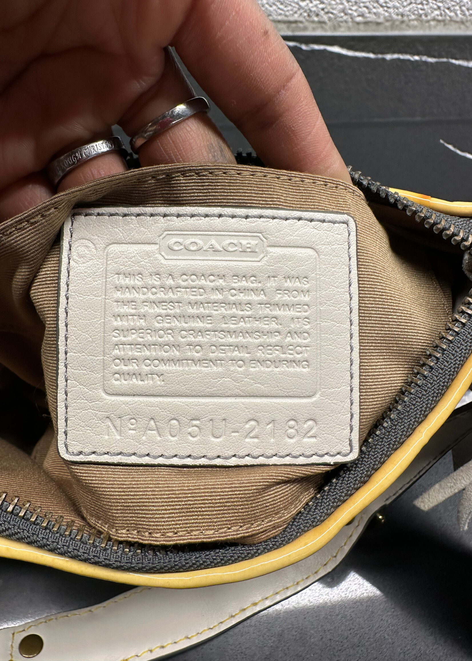 Coach Yellow Trim Y2K Shoulder Bag
