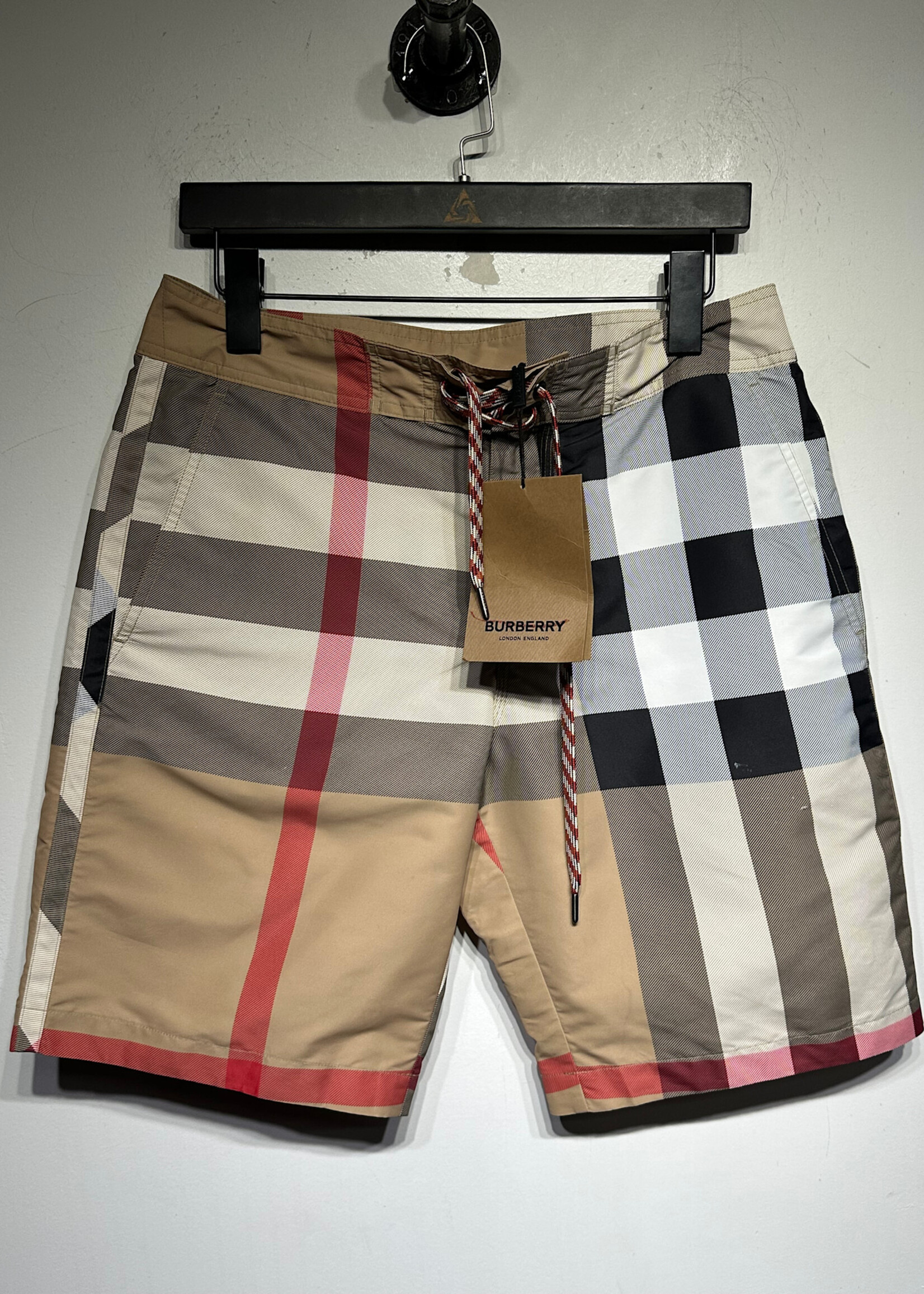 Burberry NWT Tan Plaid Swim Shorts Masc 32 AS IS