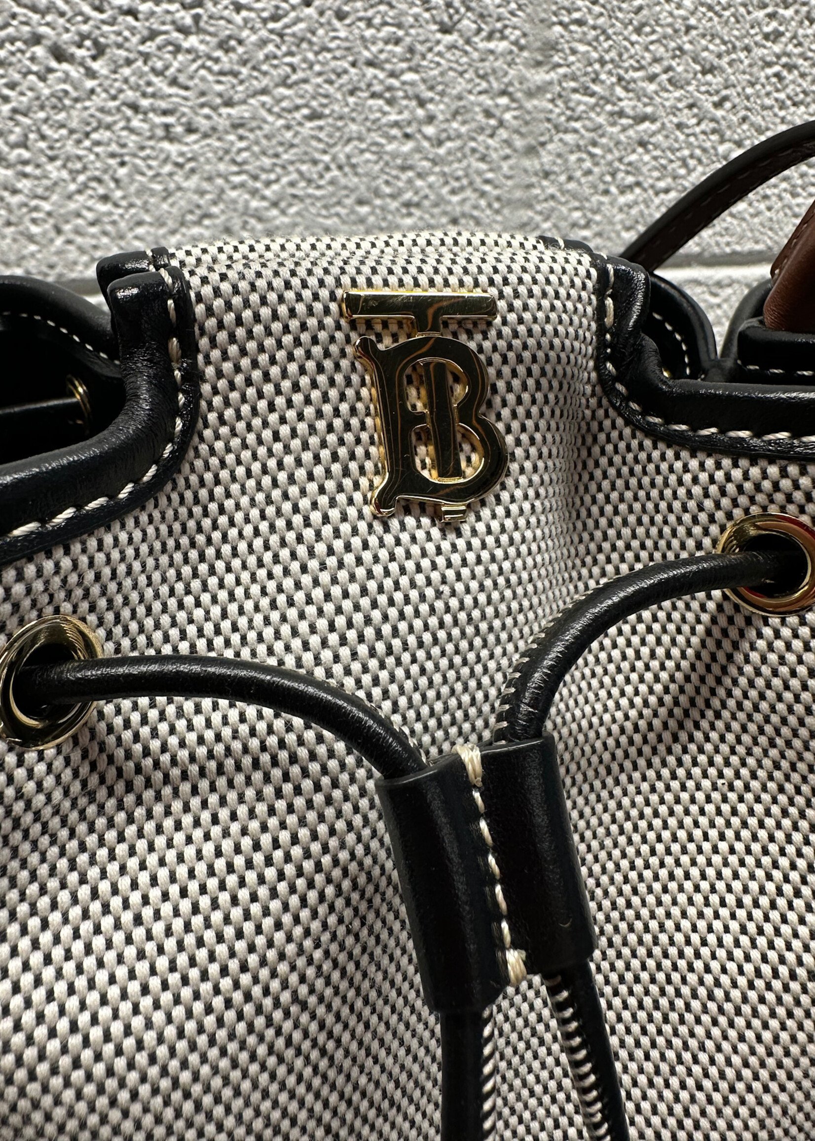 Burberry TB Drawstring Mini Bucket Bag