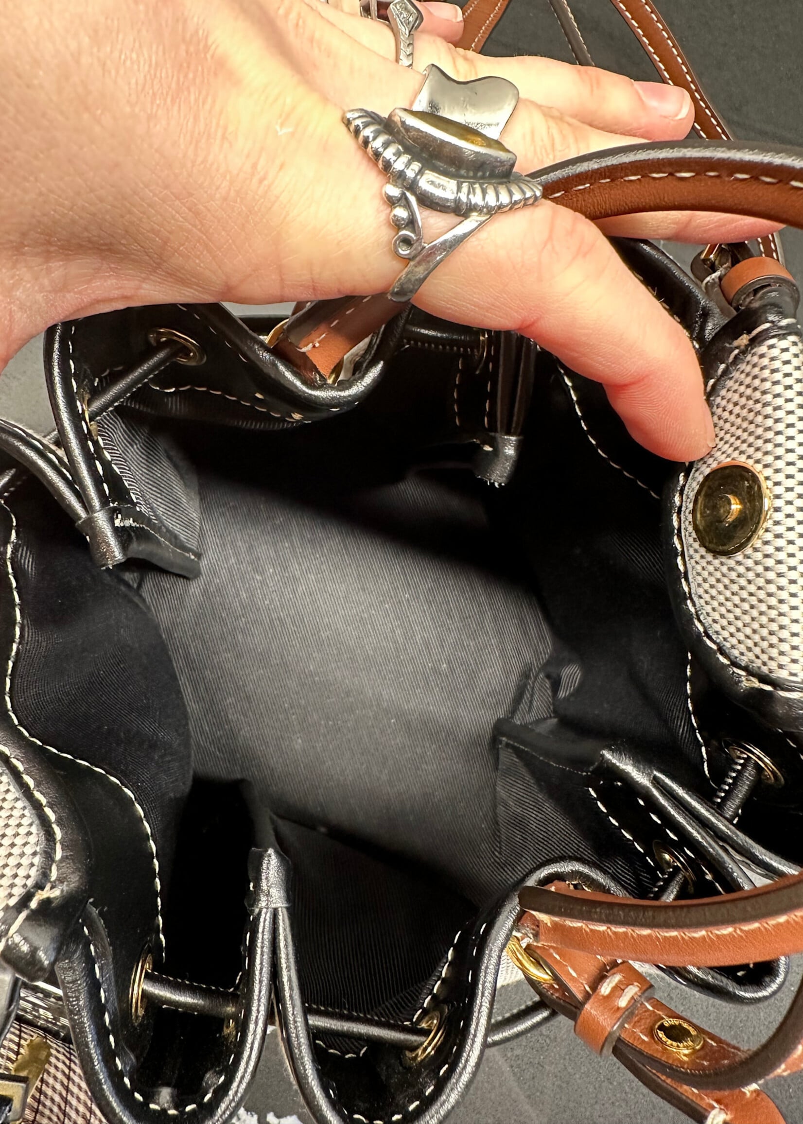 Burberry TB Drawstring Mini Bucket Bag