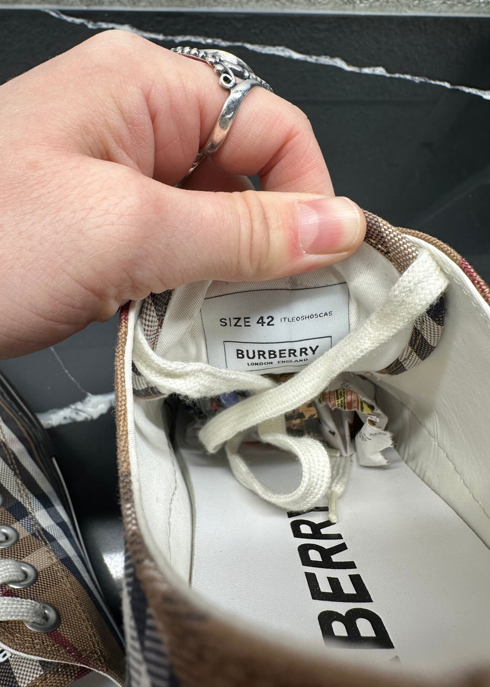 Burberry Brown Plaid Sneakers 42/9