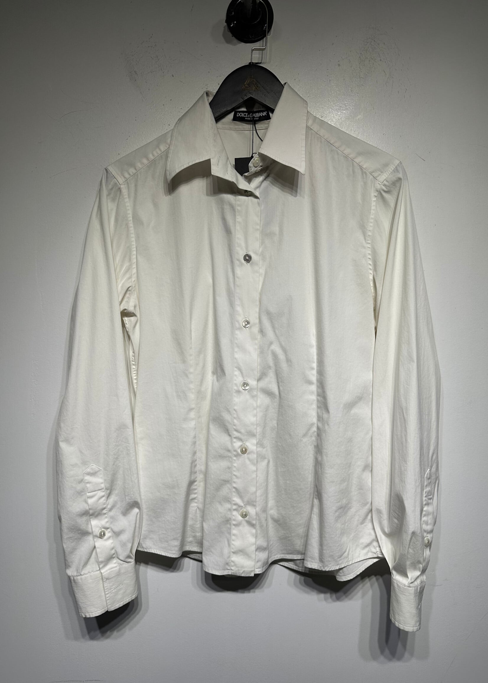 Dolce & Gabbana White B/U Blouse 46/Fem M