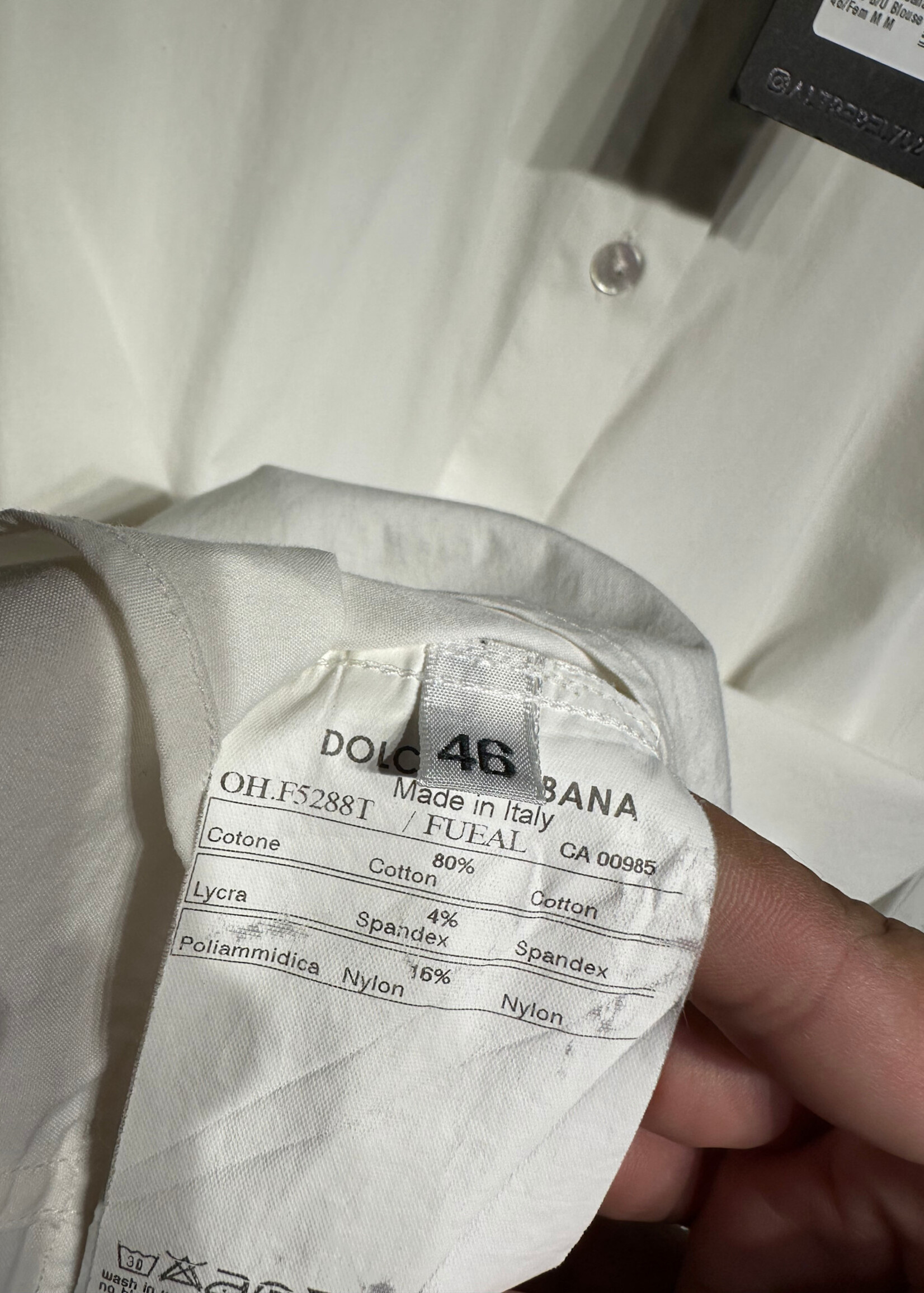 Dolce & Gabbana White B/U Blouse 46/Fem M