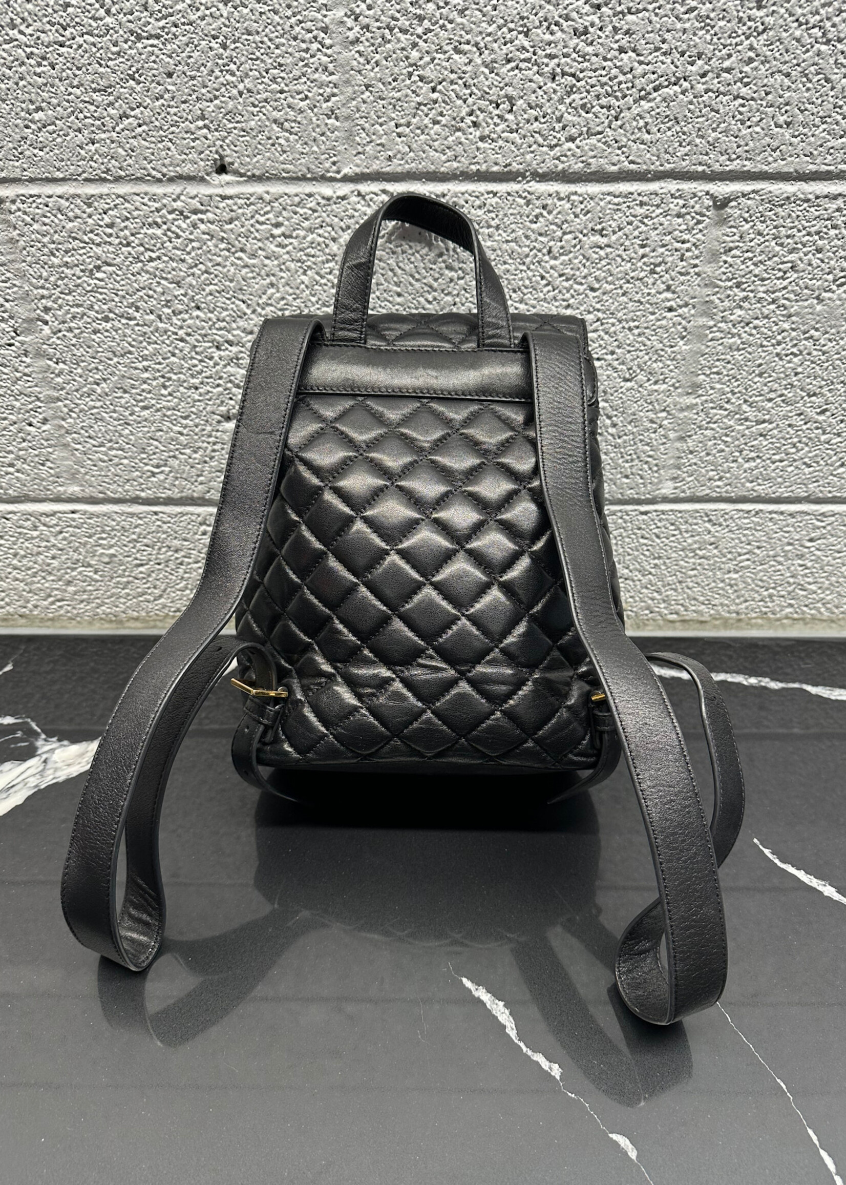 Versace Quilted Calfskin Leather Backpack