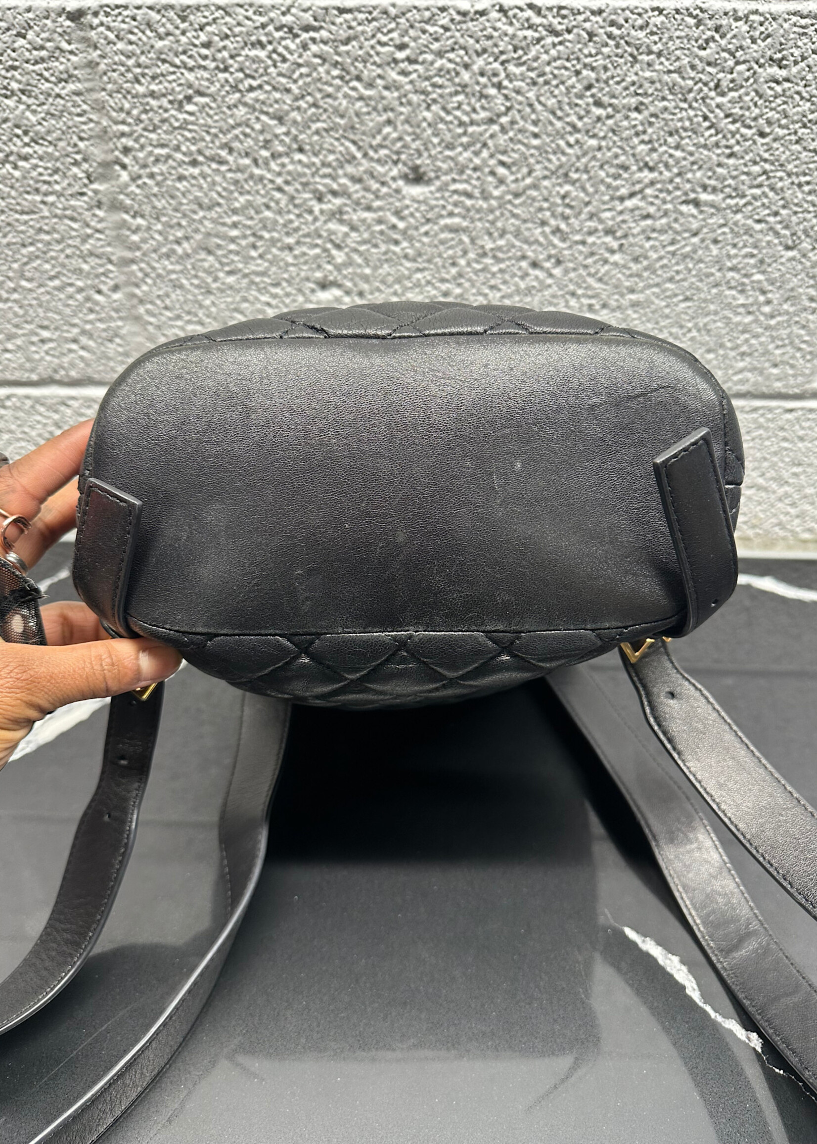Versace Quilted Calfskin Leather Backpack