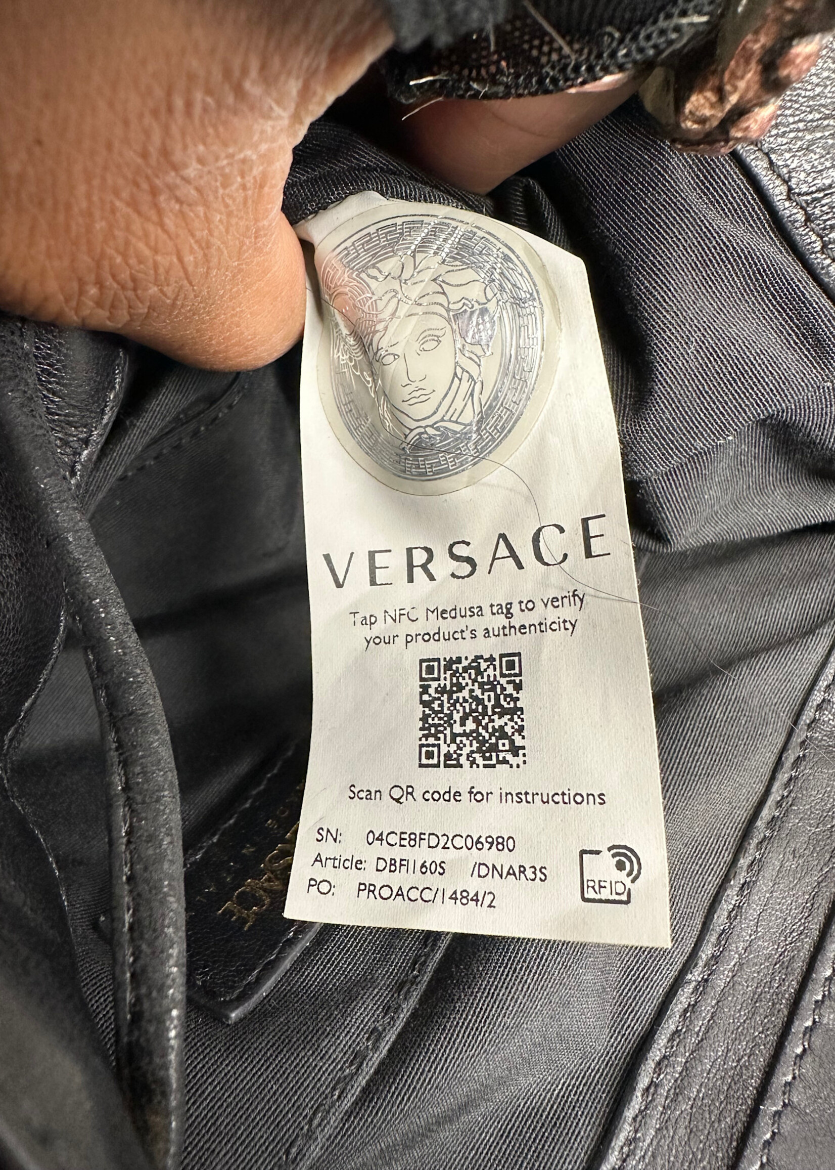 Versace Quilted Calfskin Leather Backpack