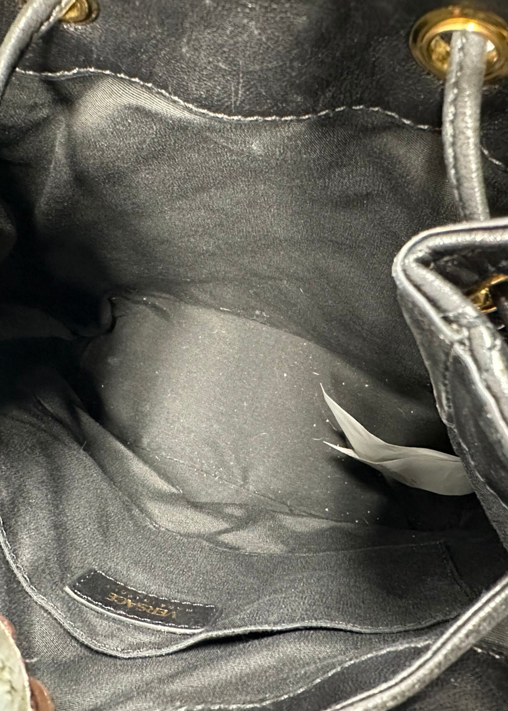 Versace Quilted Calfskin Leather Backpack