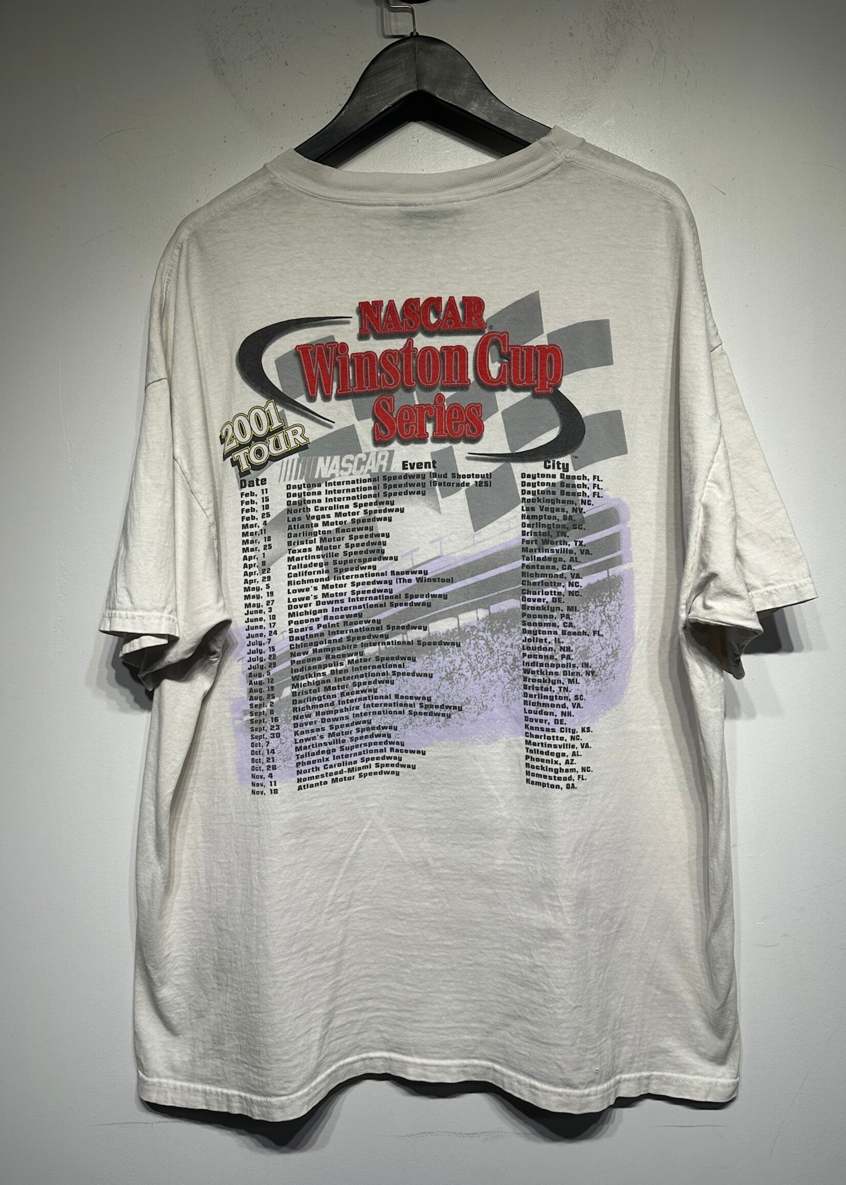 Nascar 01 Dale Earnhardt White Tee XL