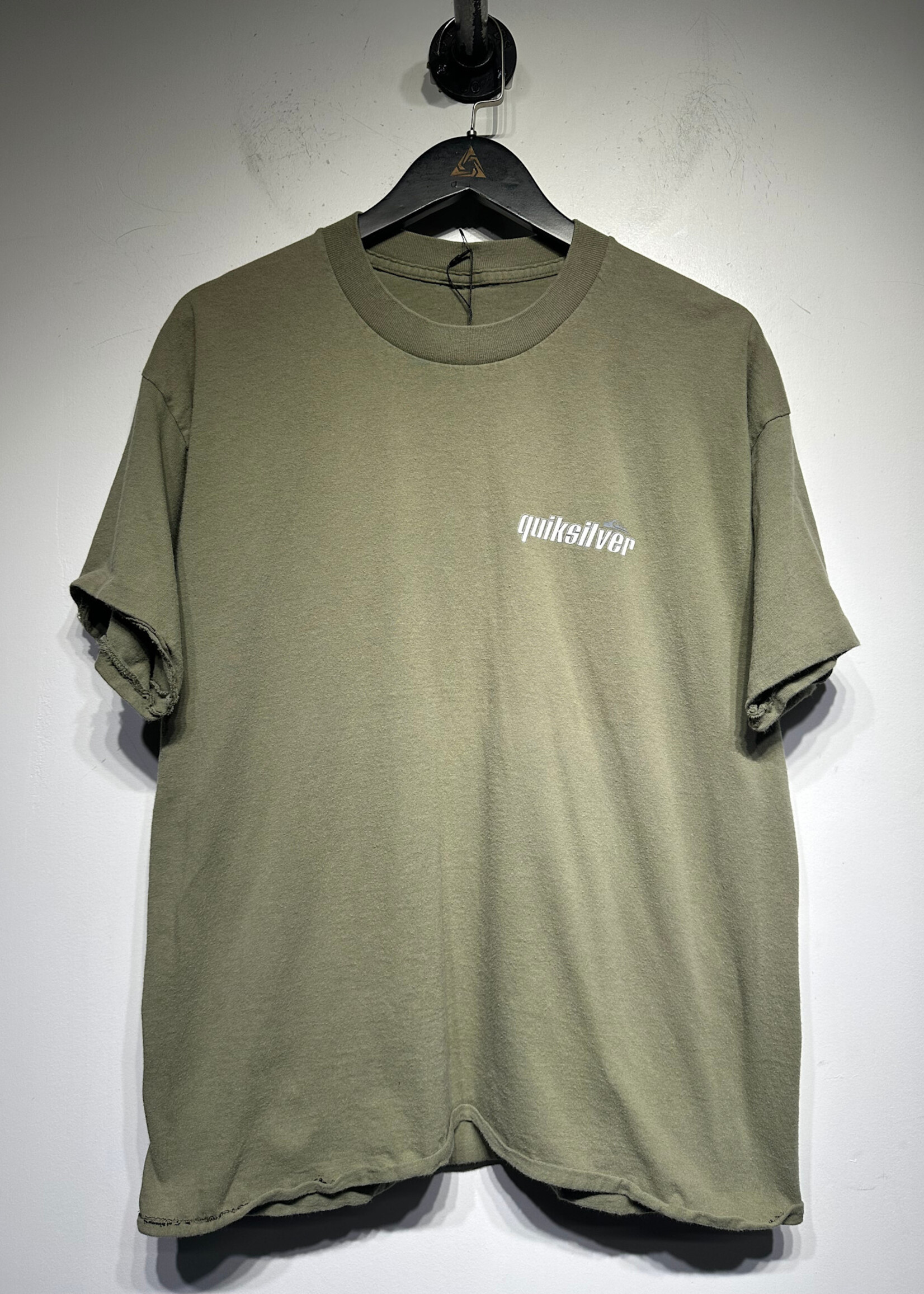 Quksilver Vintage Green Logo Tee L