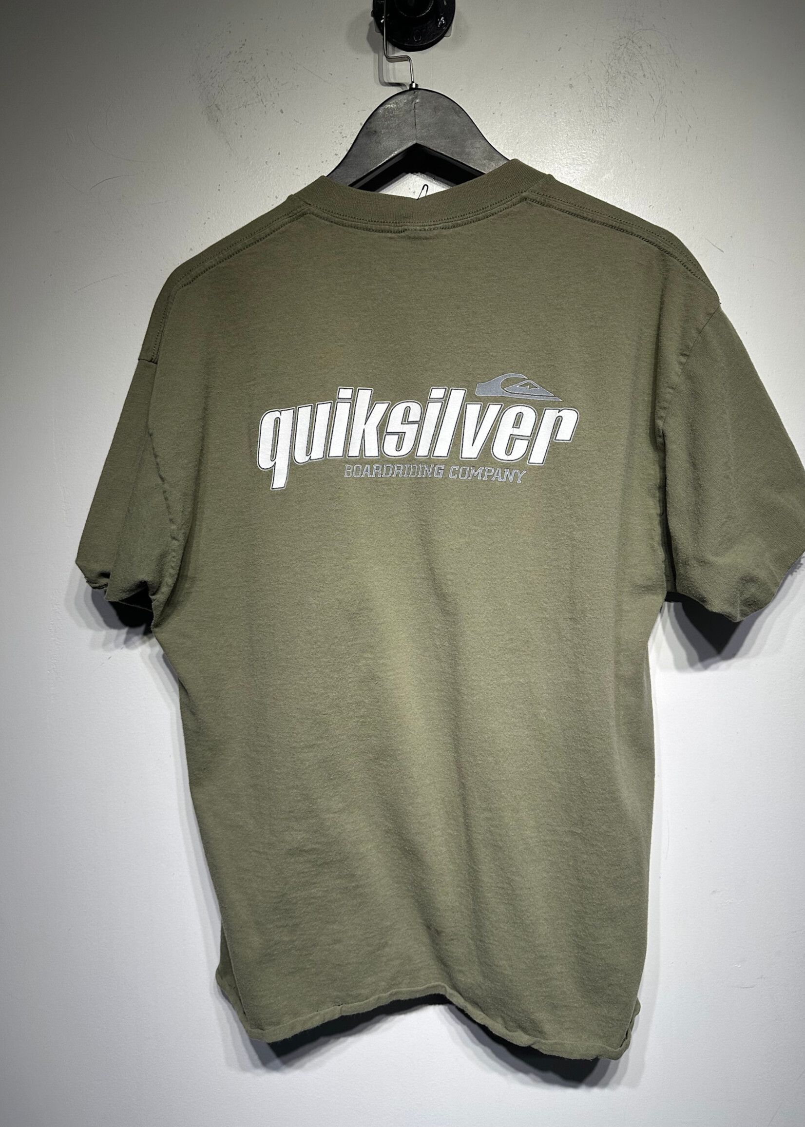 Quksilver Vintage Green Logo Tee L