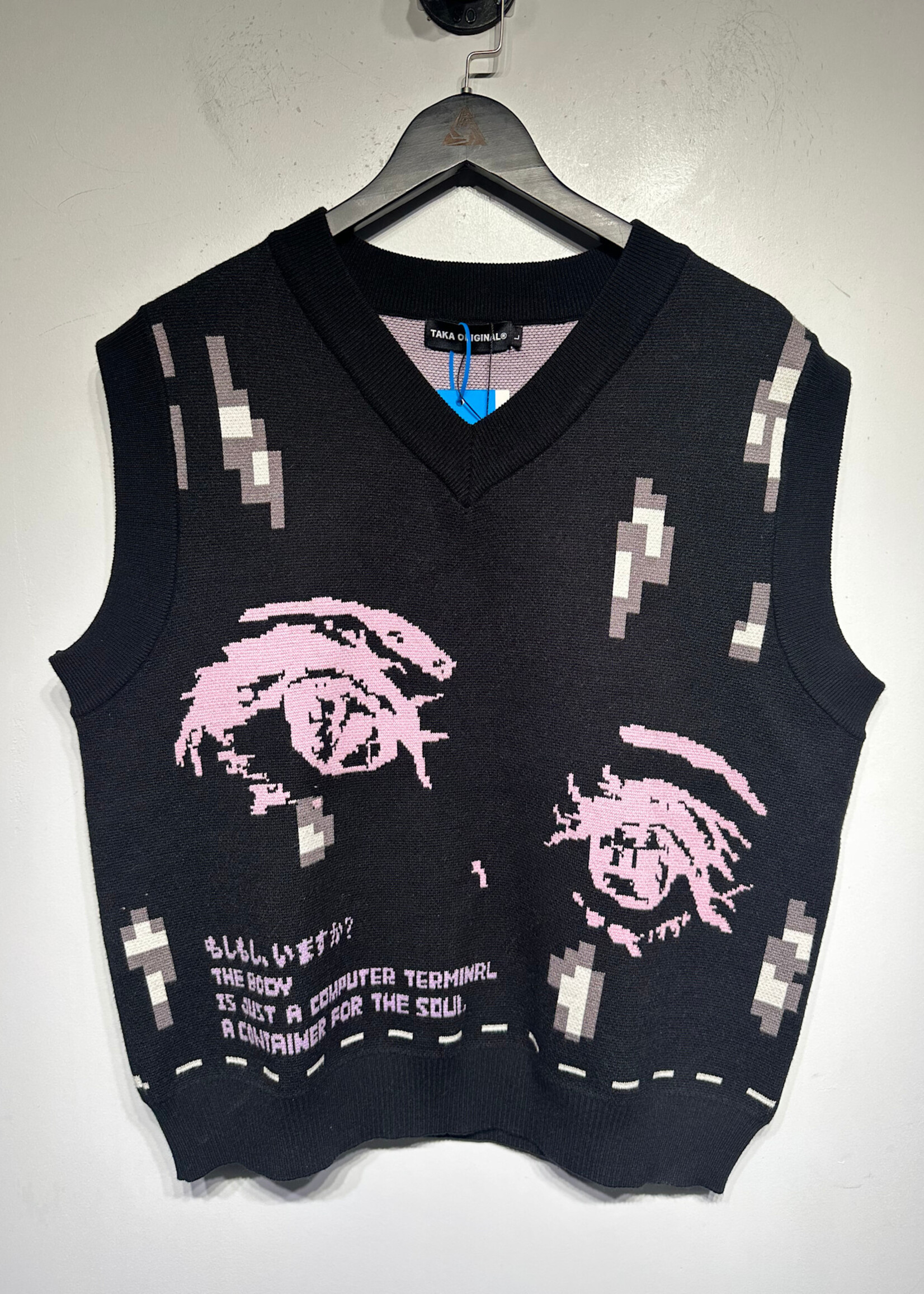 NWT Taka Original Black Knit Vest L