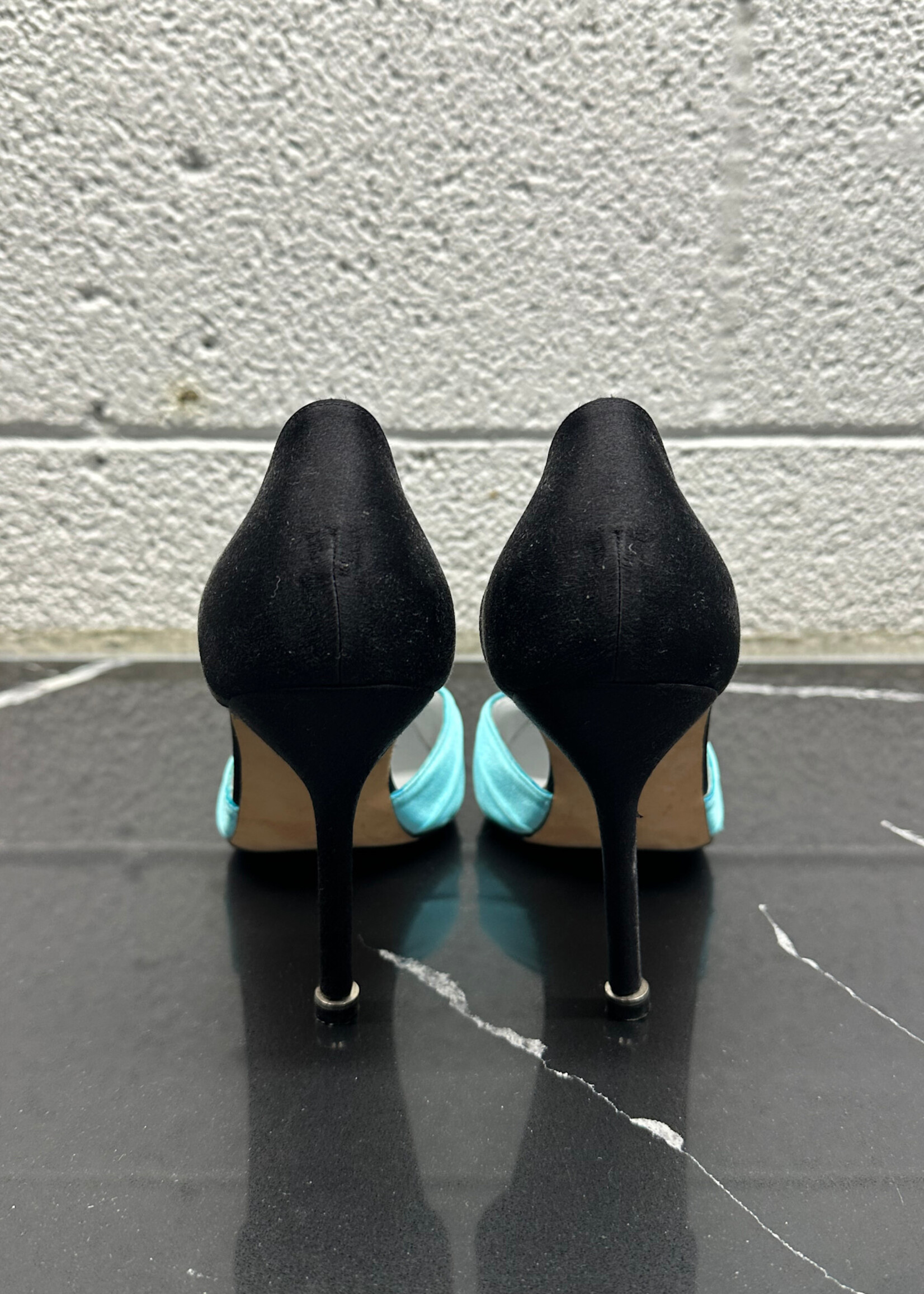 Manolo Blahnik Teal Black Rhinestone Pumps 38/7.5